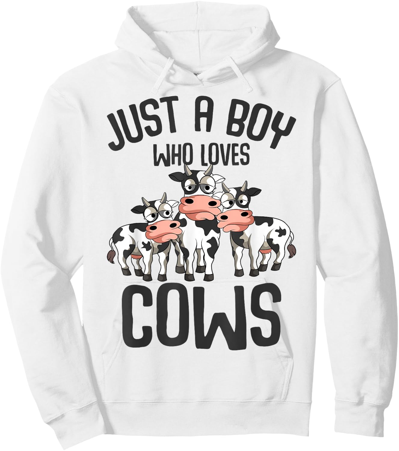 Just A Boy Who Loves Cows Farmers Cow Kids Toddler Boys Hoodie - Hoodie | White