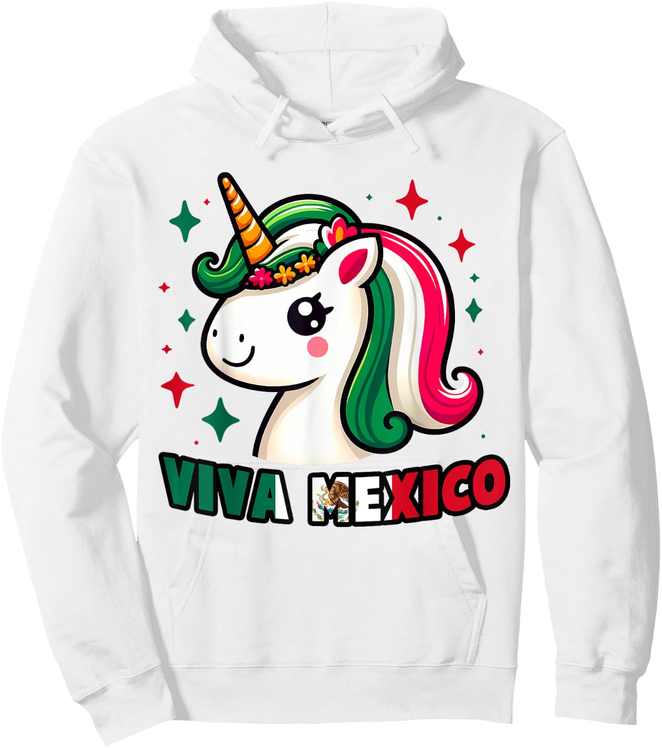 Unicorn Viva Mexico Mexican Independence Day Kids Boys Girls Hoodie - Hoodie | White