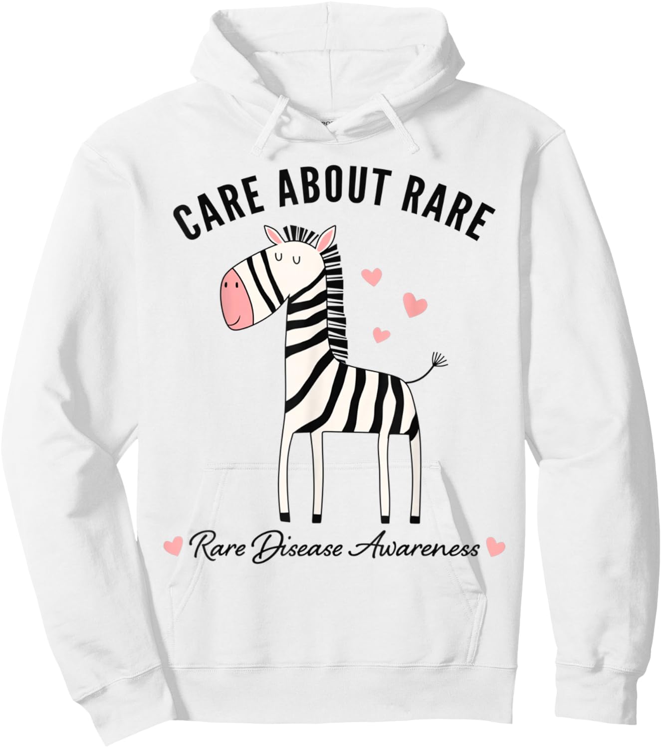 Rare Disease Awareness - Care About Rare - Cute Zebra Hoodie - Hoodie | White