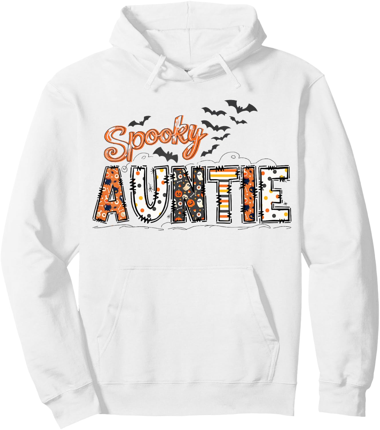 Spooky Auntie Halloween Auntie Life Family Matching Hoodie - Hoodie | White