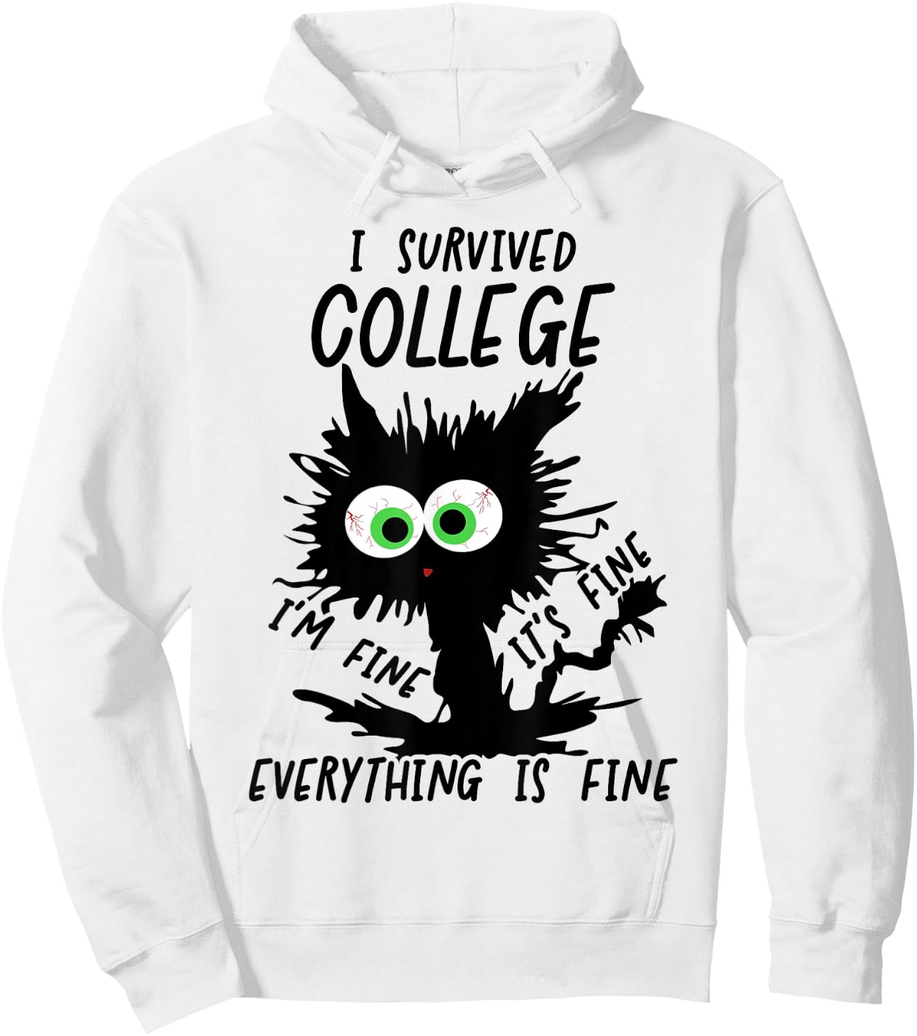Funny College Grad 2025 I Survived College Hoodie - Hoodie | White