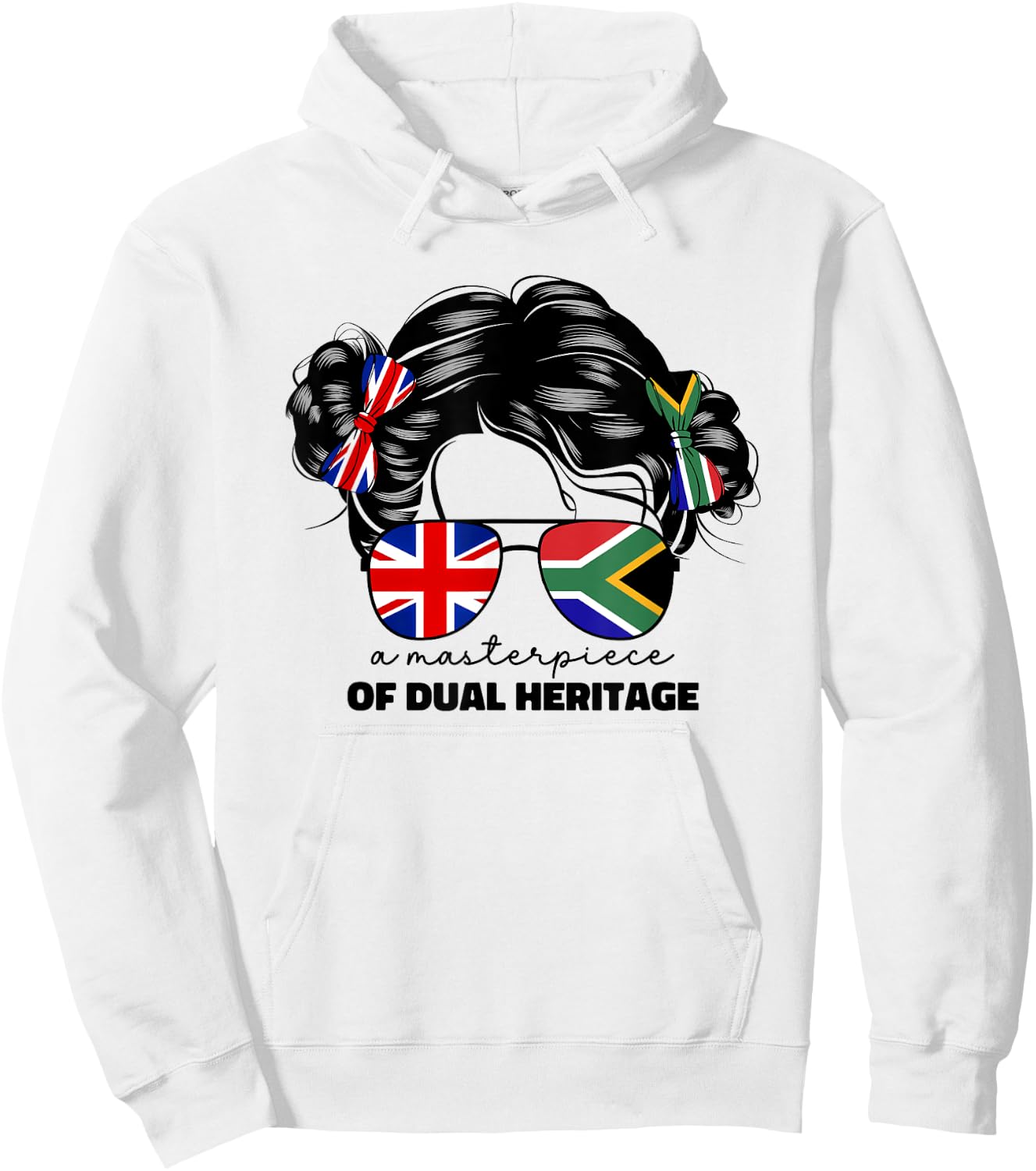 Kids Half Britain And South African UK British South Africa Hoodie - Hoodie | White