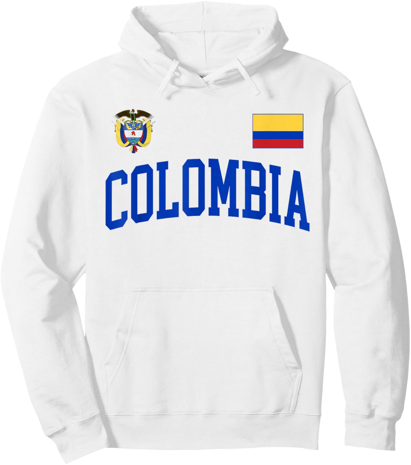 Threadrock Vintage Retro Colombia Flag Colombian Pride , Small, Yellow Hoodie - Hoodie | White
