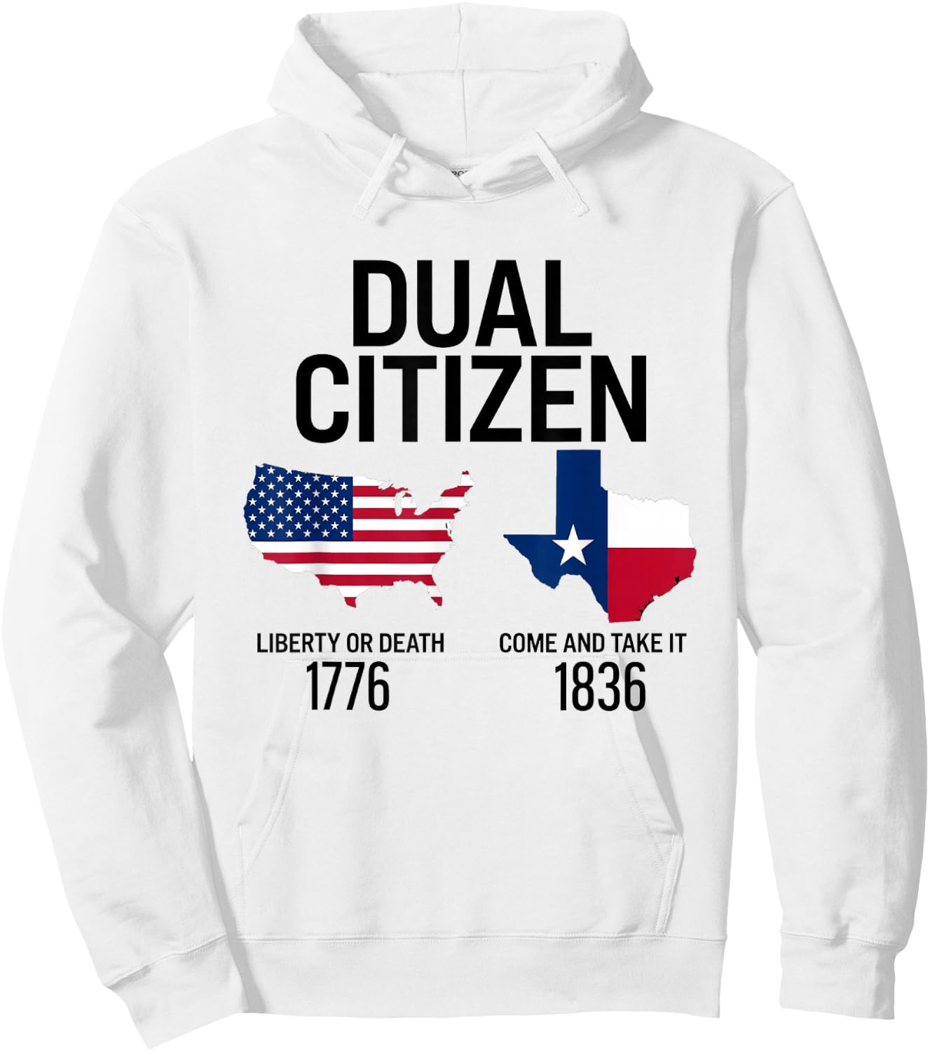 Dual Citizen Texas Pride Born and Raise USA TX Map Flag Hoodie - Hoodie | White