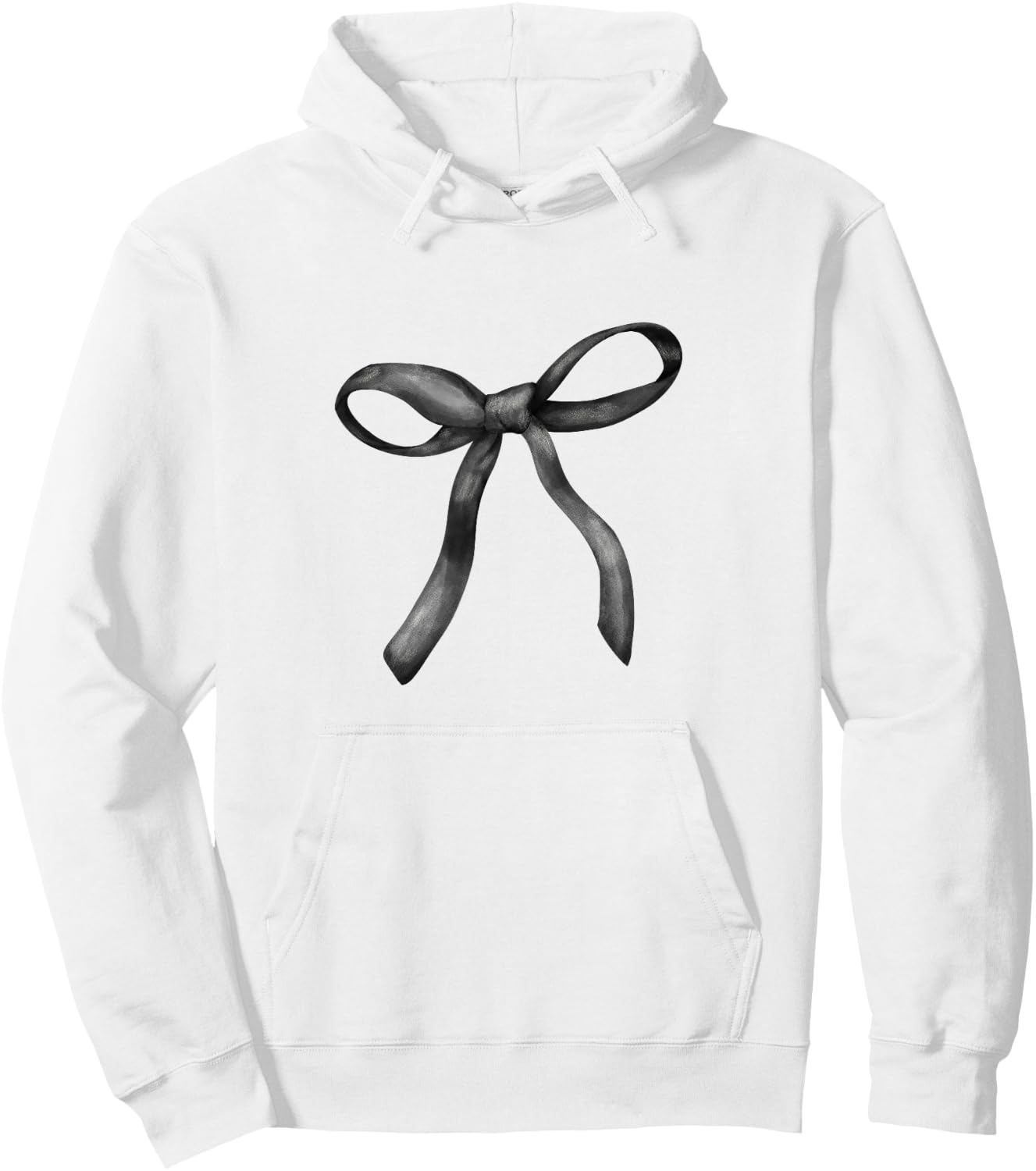 Black Bow Coquette Girly Aesthetic Hoodie - Hoodie | White