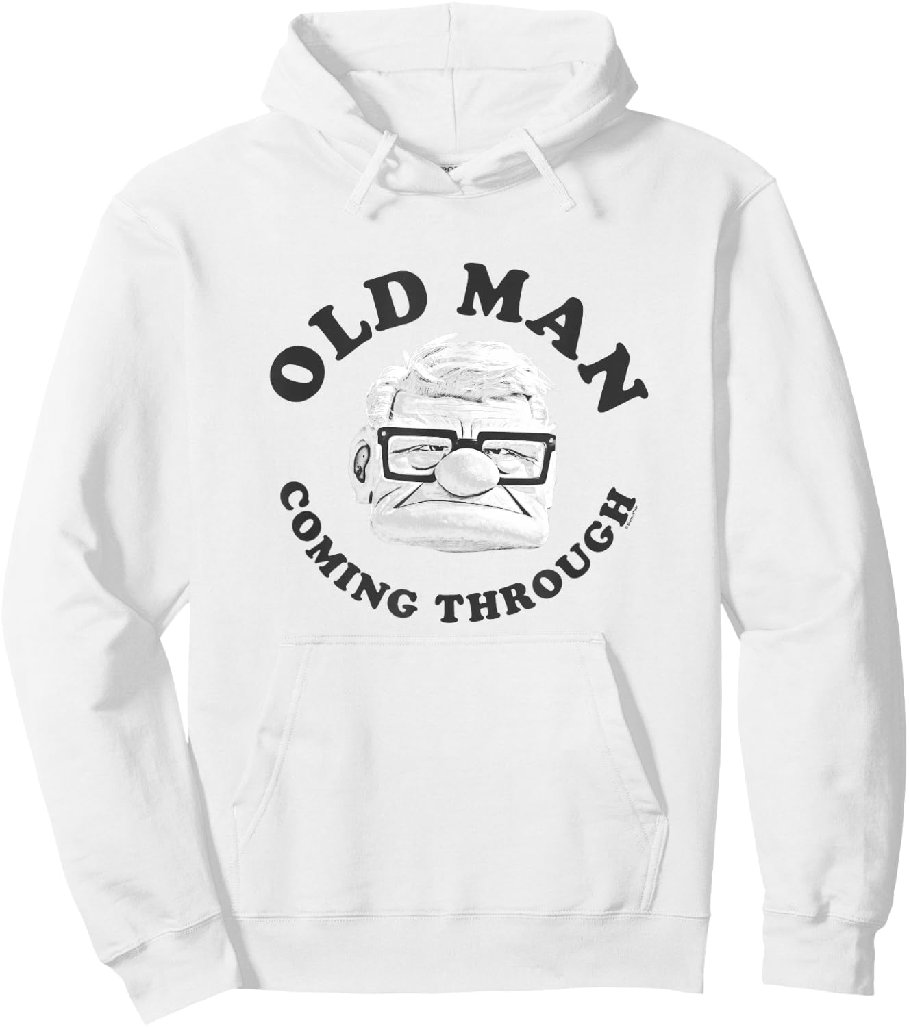 Disney Pixar Up Old Man Coming Through Vintage Carl Face Hoodie - Hoodie | White