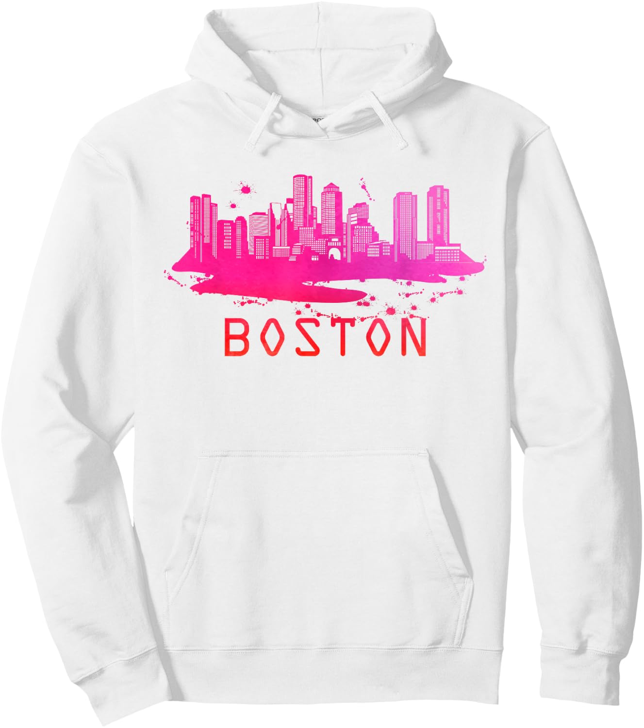 Modern Boston Cityscape - Boston Massachusetts Skyline Hoodie - Hoodie | White
