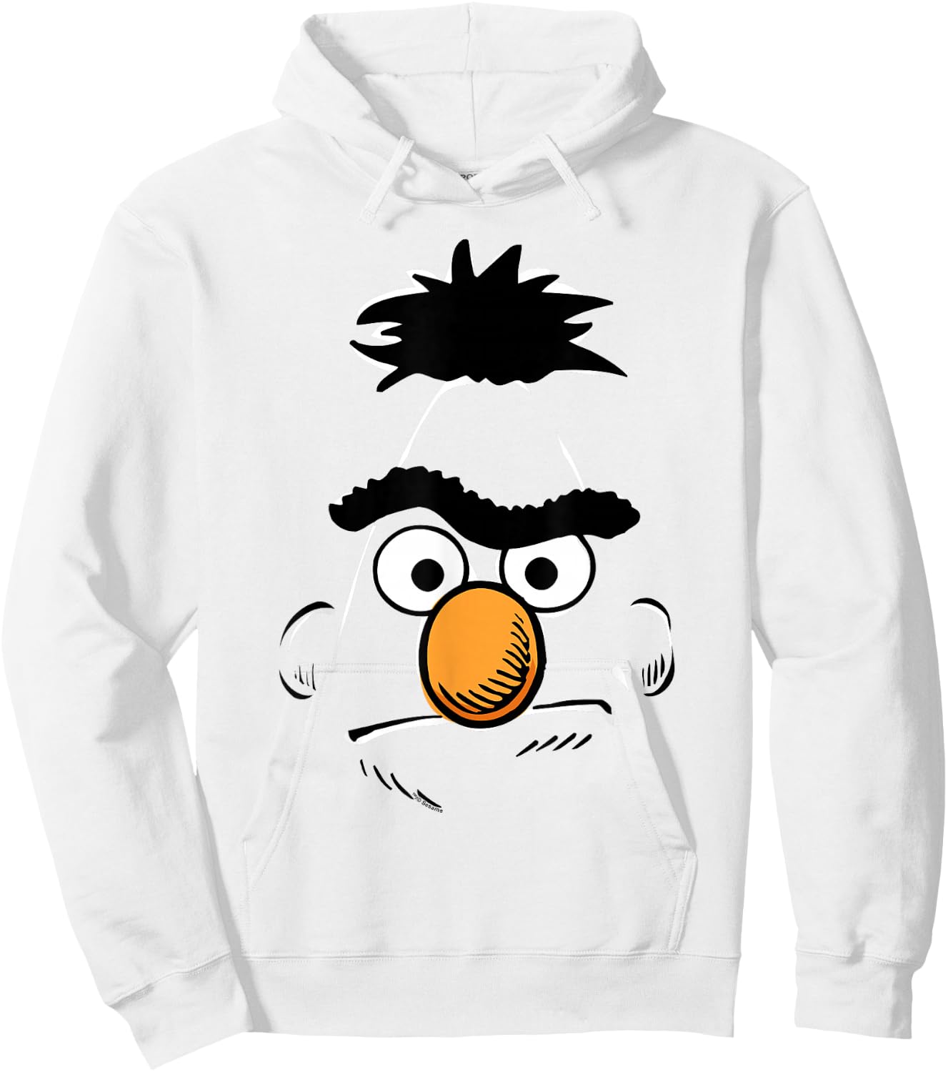 Sesame Street Bert Retro Sketch Face Halloween Costume Hoodie - Hoodie | White