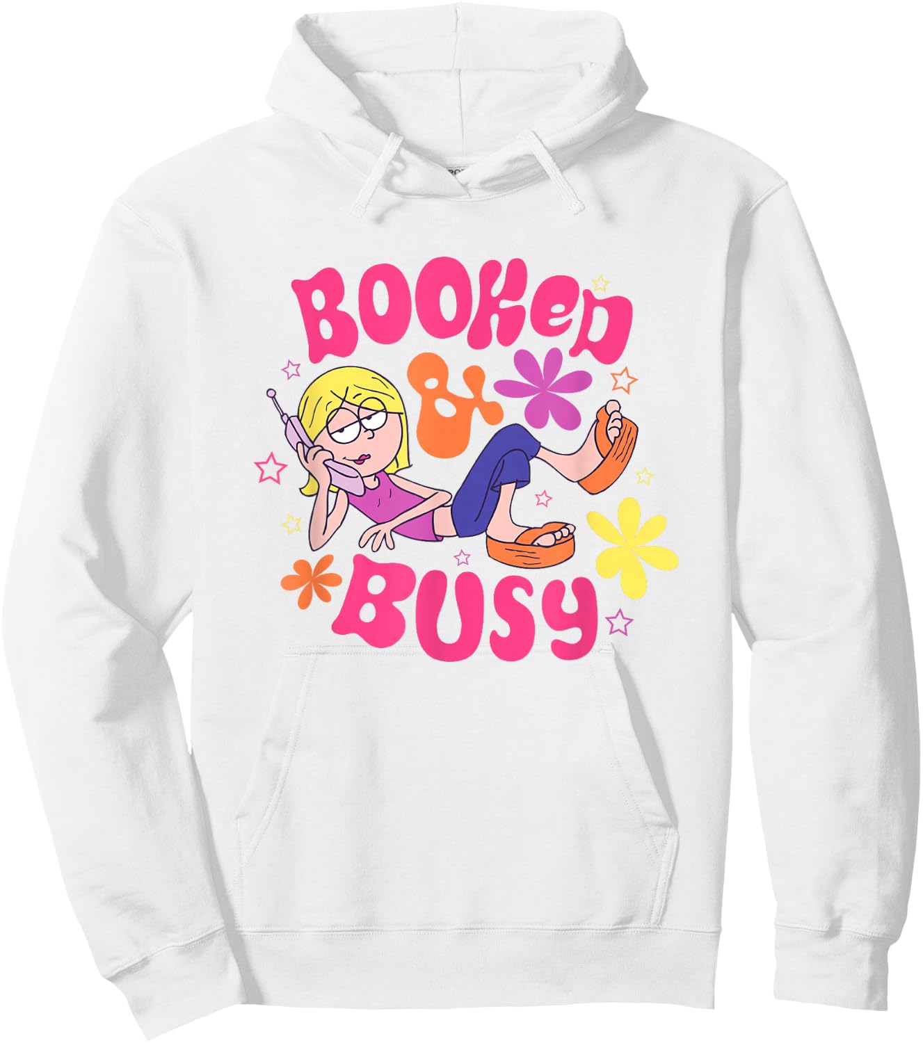 Disney Lizzy McGuire Cool Lizzie Boked & Busy Big Chest Logo Hoodie - Hoodie | White