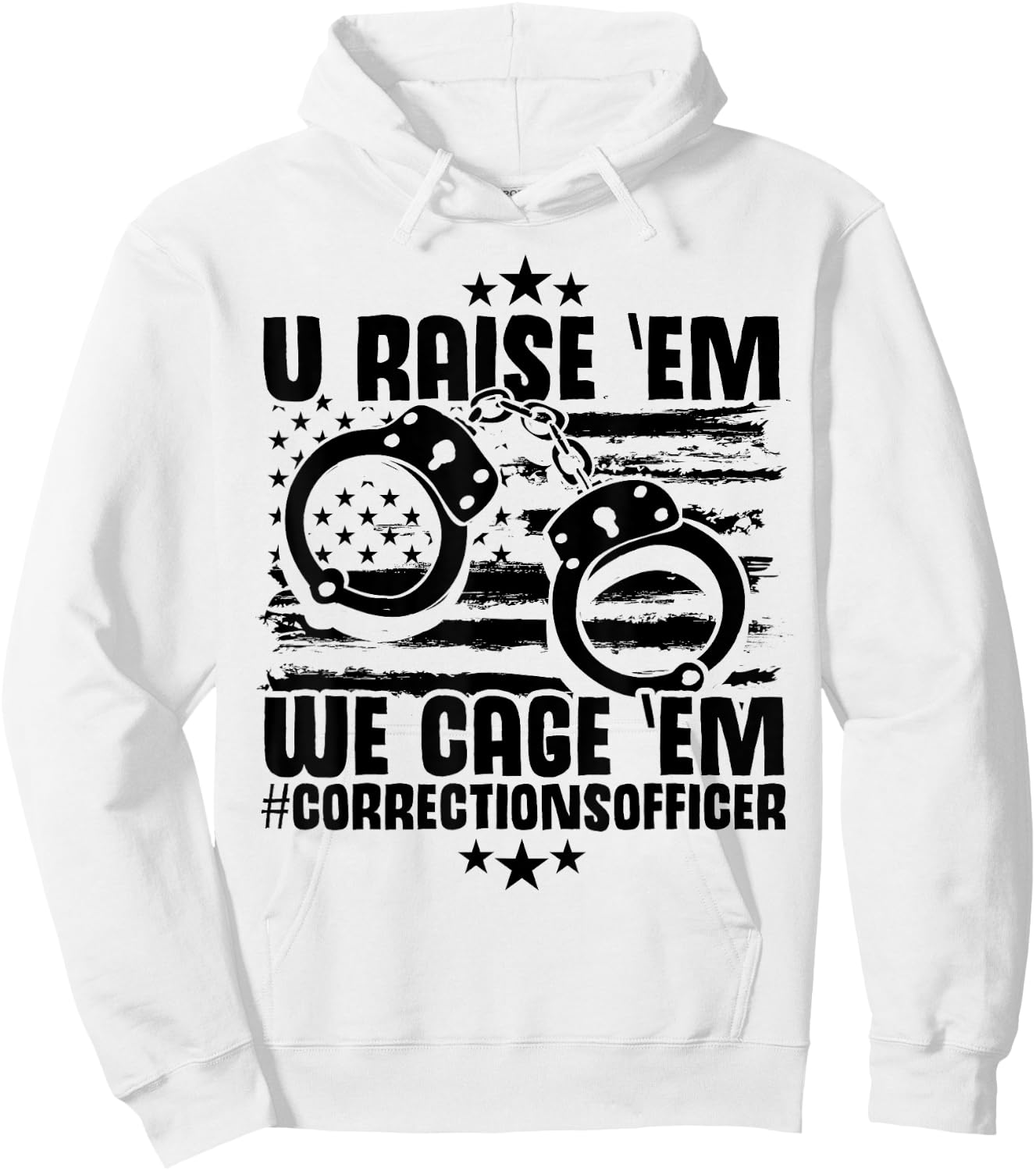 Corrections Decor Thin Silver Line Gear Correctional Officer Hoodie - Hoodie | White