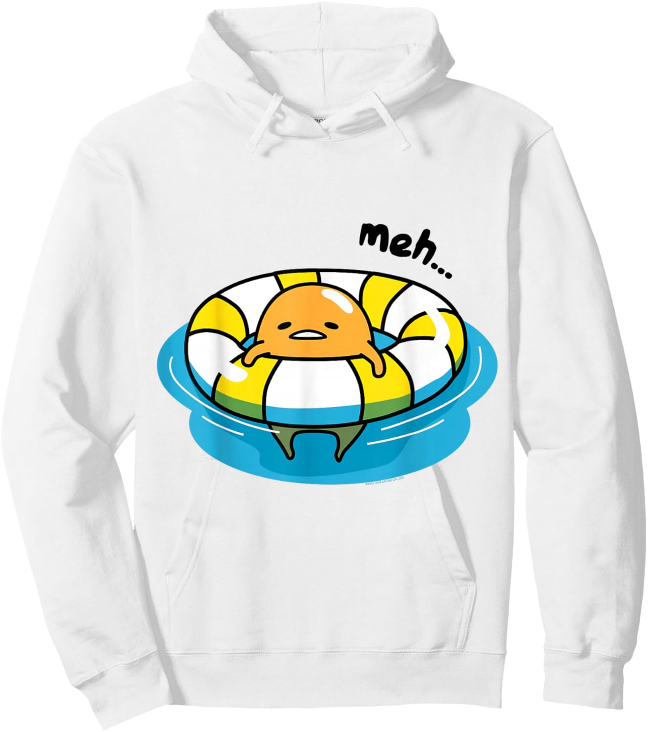 Gudetama Pool Float Shirt Hoodie - Hoodie | White