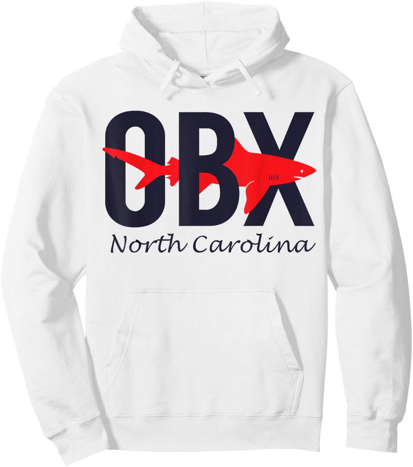 Outer Banks of North Carolina T Shirt OBX Shark Hoodie - Hoodie | White