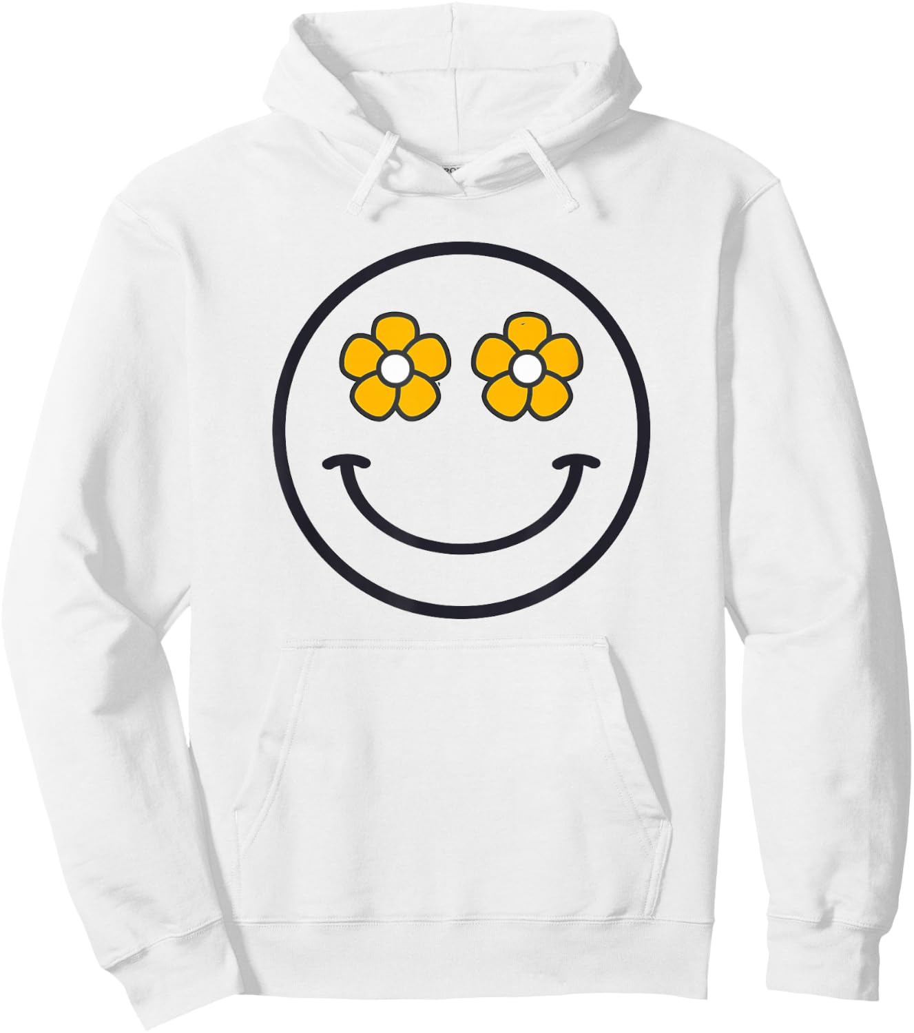 Funny Smiling Flowers Women Girls Cool Happy Face Smile Hoodie - Hoodie | White