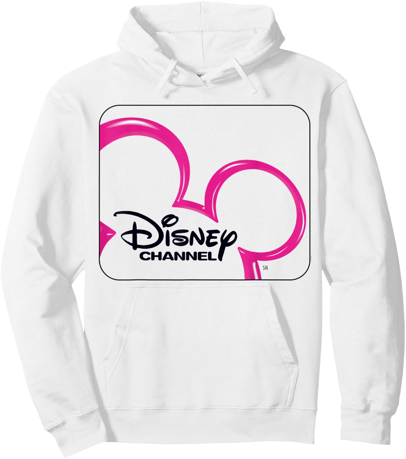 Disney Channel Official Mickey Mouse Pink Retro 2000s Logo Hoodie - Hoodie | White