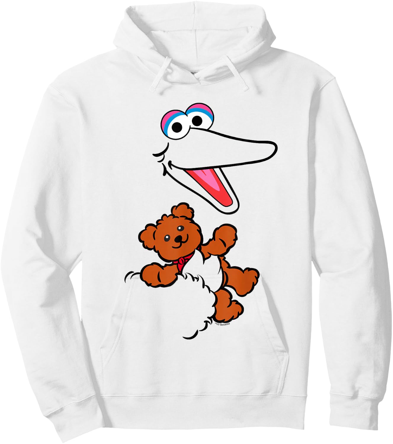 Sesame Street Big Bird Radar Face Halloween Costume Hoodie - Hoodie | White