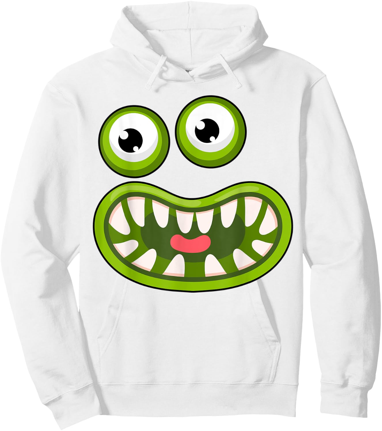 Funny Green Big Mouth Monster Easy Halloween Costume Hoodie - Hoodie | White