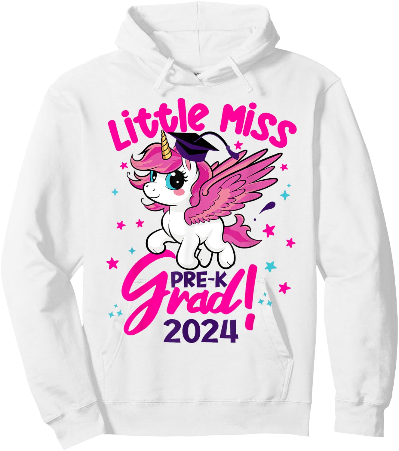 Unicorn Miss Pre-k Grad Preschool Graduation 2024 Kids Team Hoodie - Hoodie | White