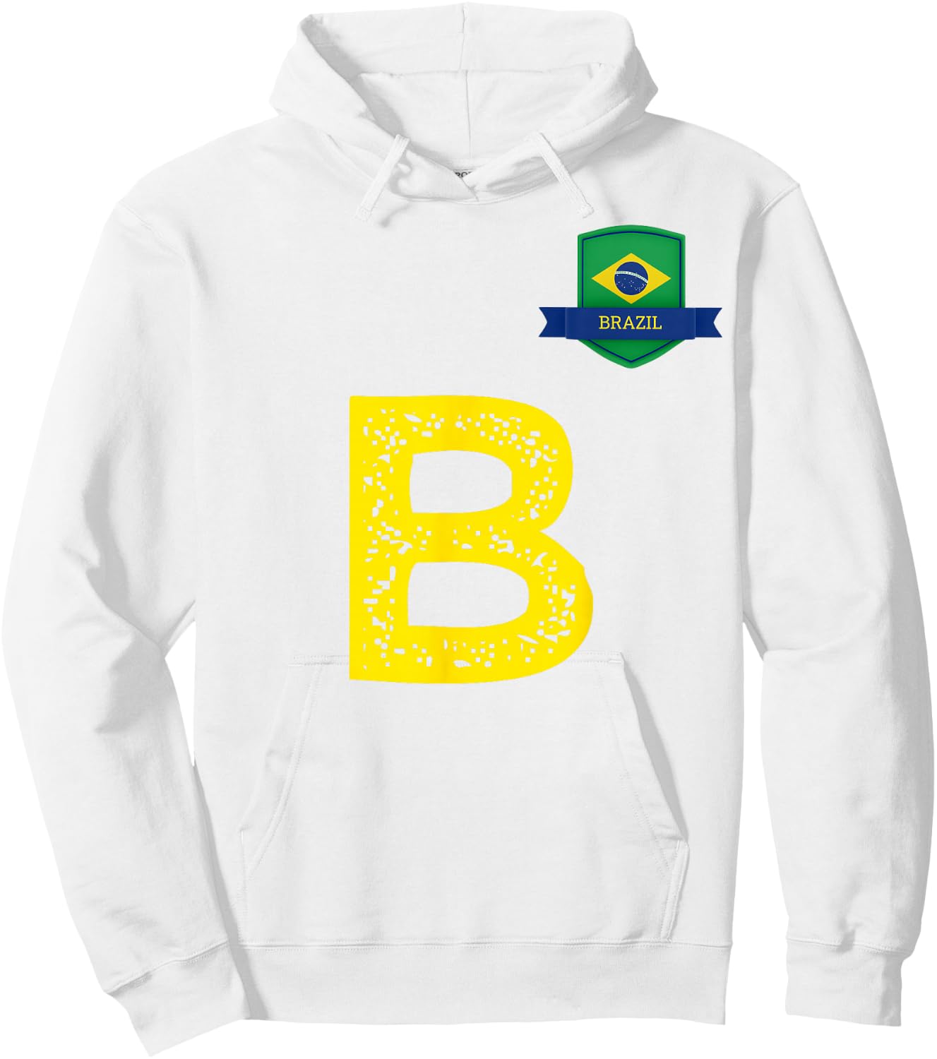 Brazil Human Flag Letter B Brazil Hoodie - Hoodie | White