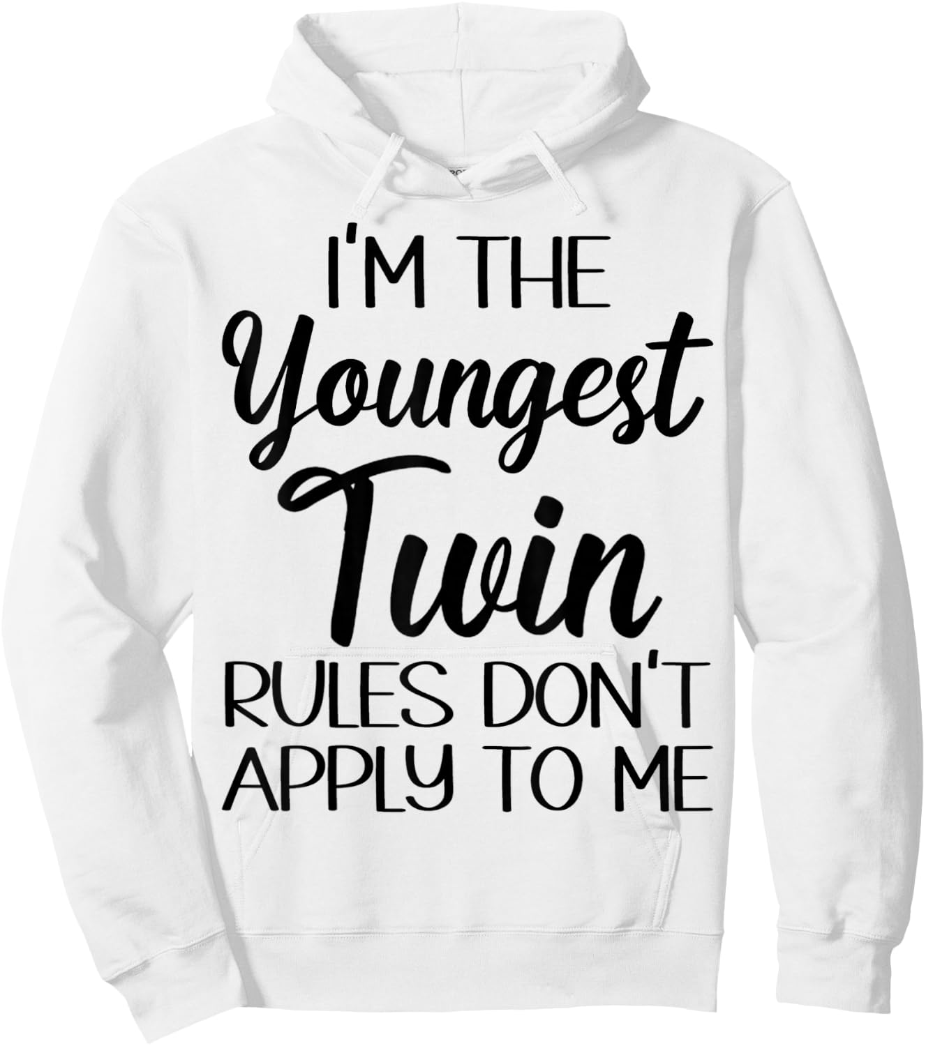 Youngest Twin Shirt Birthday Sibling Funny Twins Matching Hoodie - Hoodie | White
