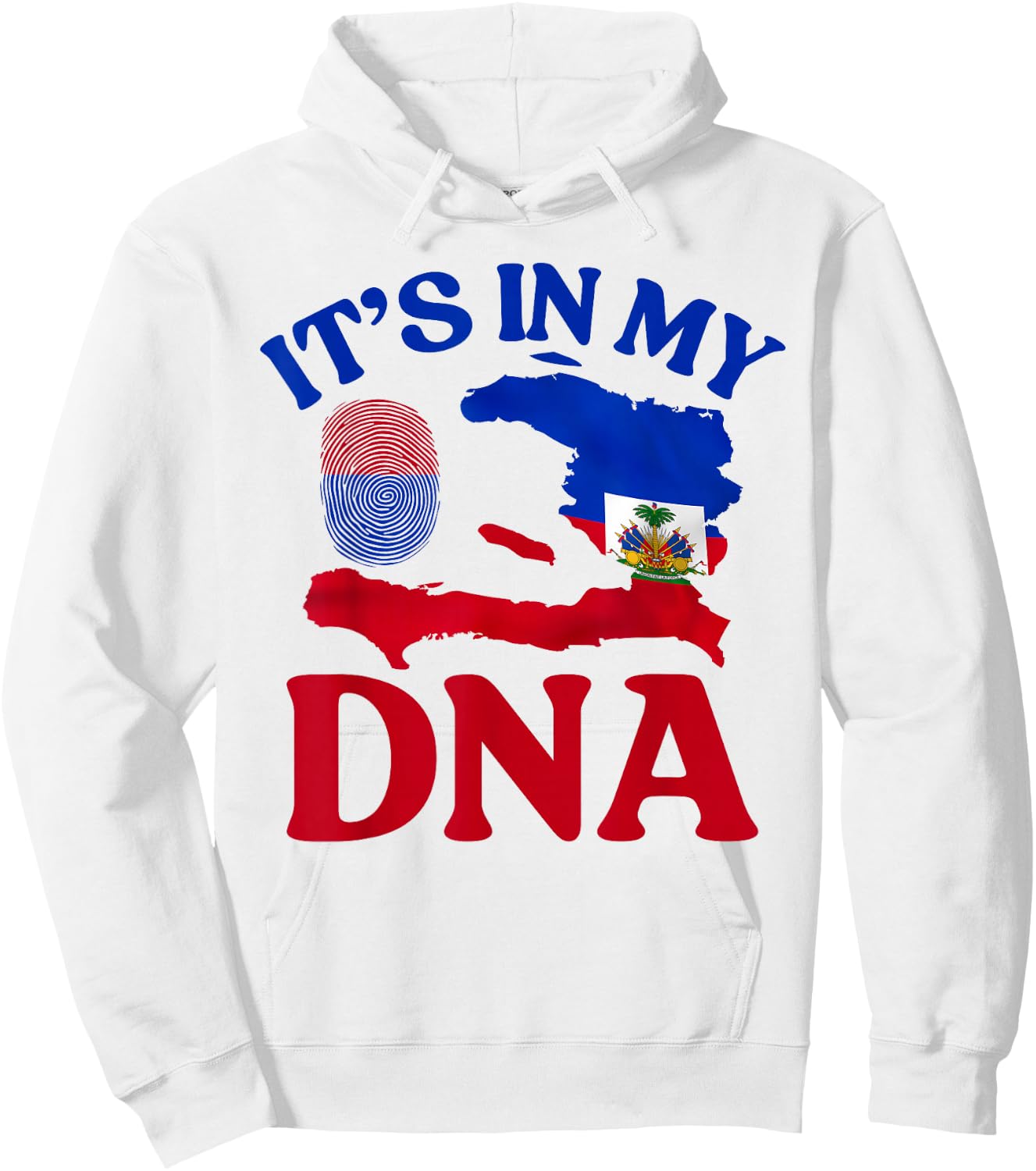 It's in my DNA Happy Haitian Flag Day Haiti Flag Heart Hoodie - Hoodie | White