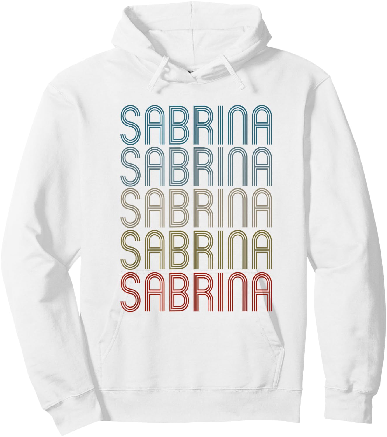 Sabrina First Name Vintage Retro Hoodie - Hoodie | White