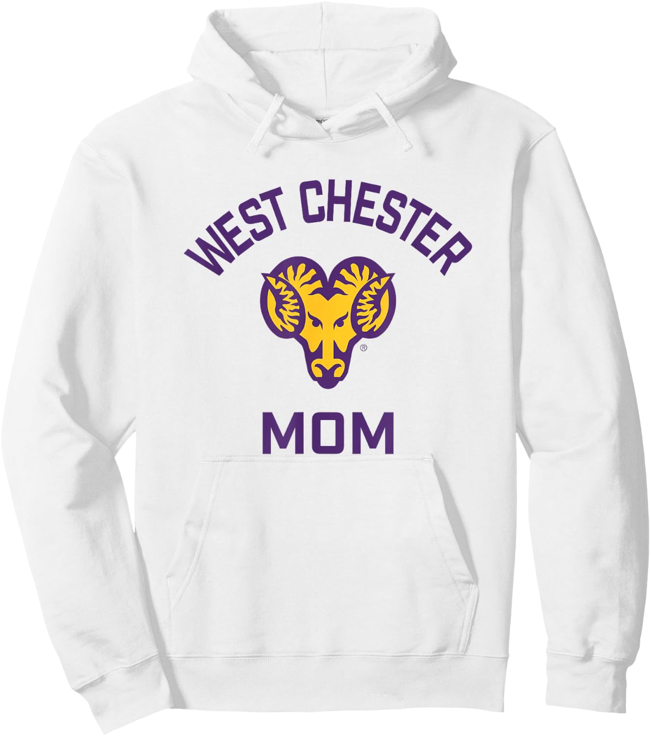West Chester University Golden Rams Arched Mom Hoodie - Hoodie | White