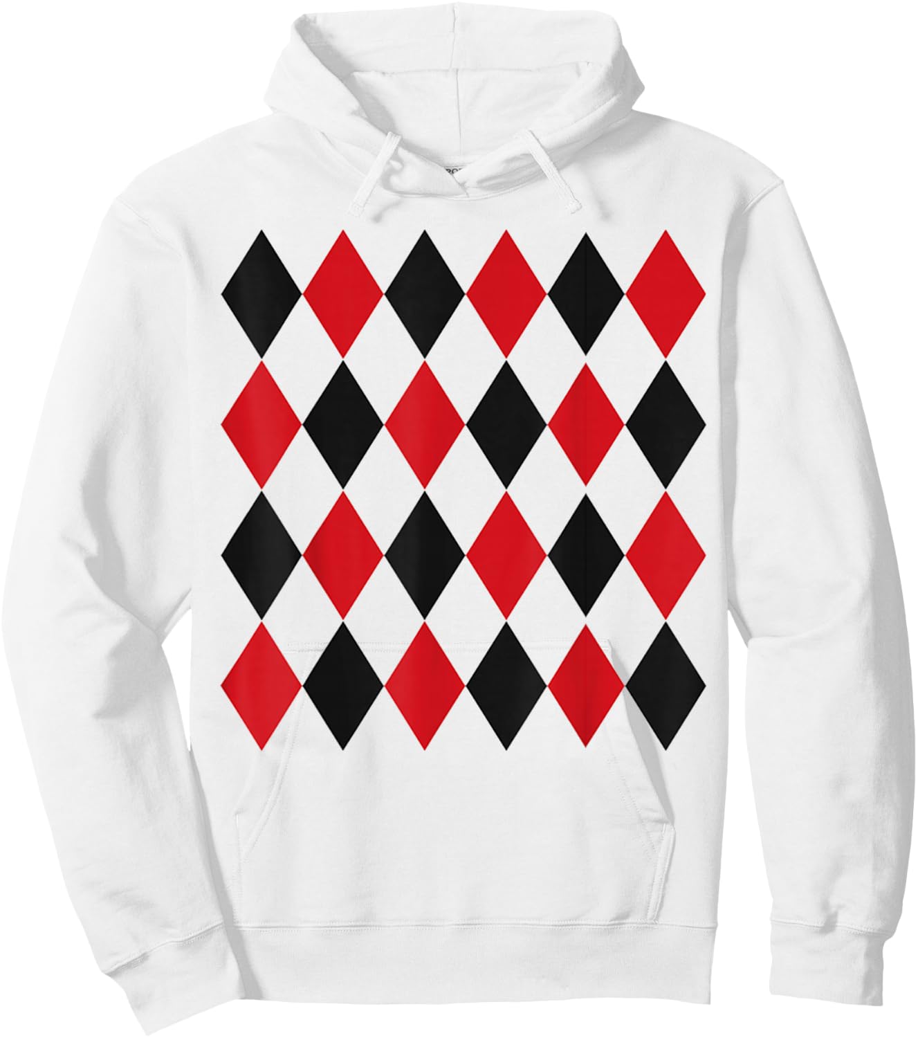 Harlequin Red Black Pattern Hoodie - Hoodie | White