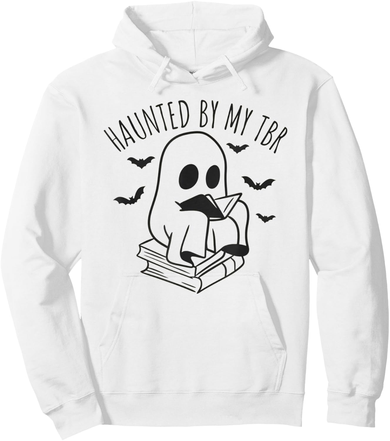 Haunted By My TBR Reading Coach Ghosts Halloween Bookish Hoodie - Hoodie | White