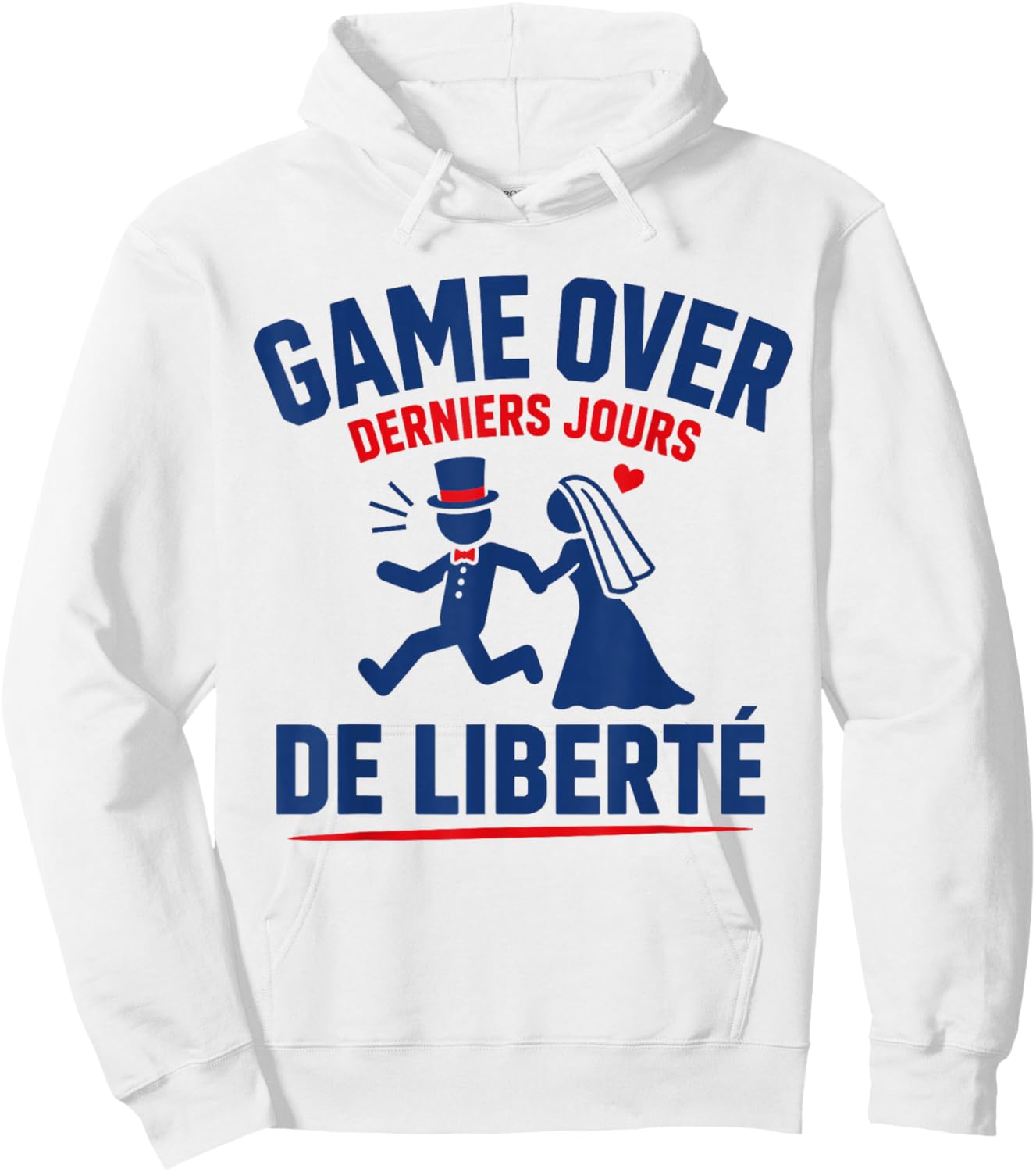 Humour EVG Game Over Derniers Jours De Liberté Mariage Hoodie - Hoodie | White