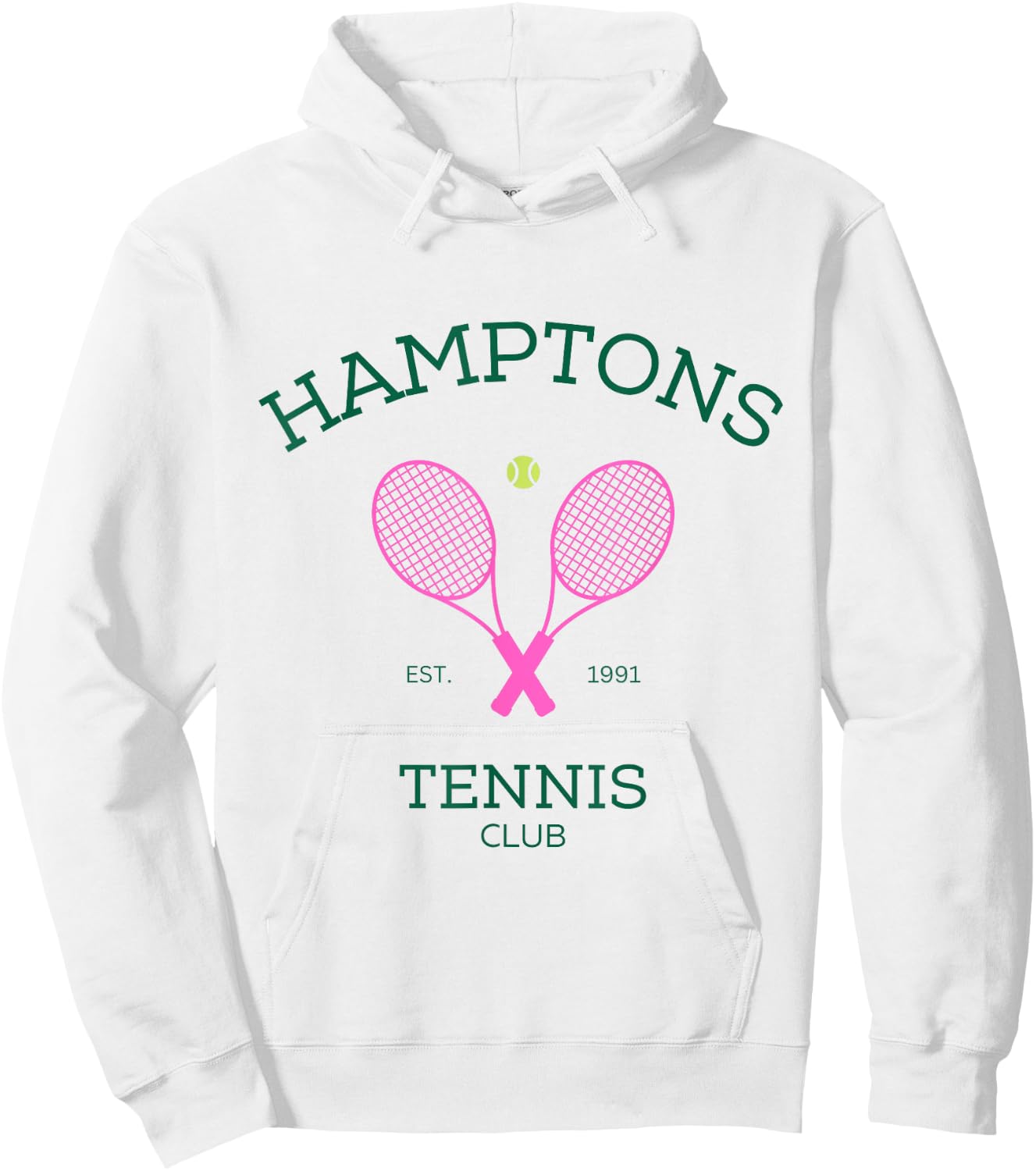 Hamptons New York Preppy Tennis Club Hoodie - Hoodie | White