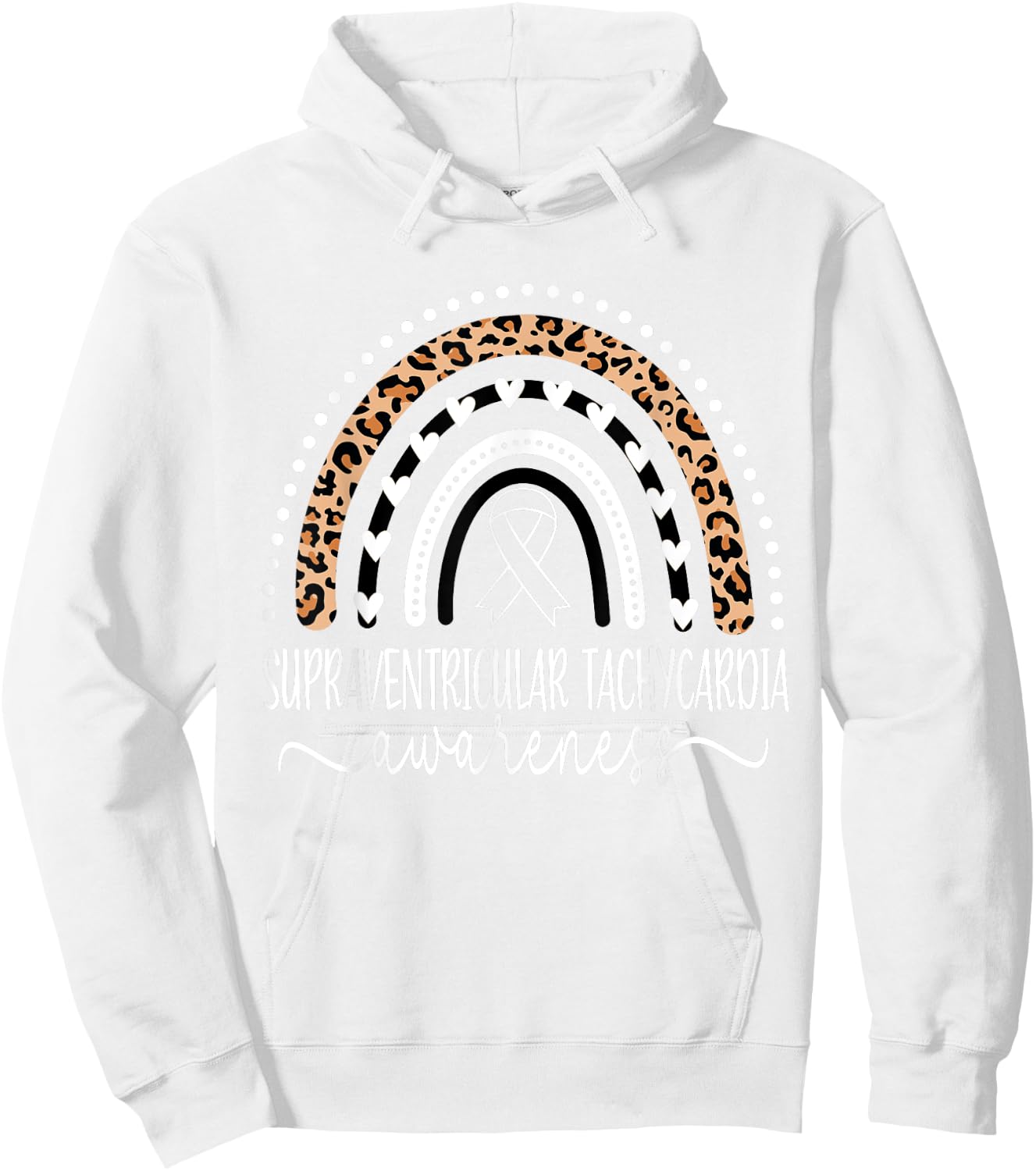 supraventricular tachycardia SVT Awareness Wear Red Rainbow Hoodie - Hoodie | White