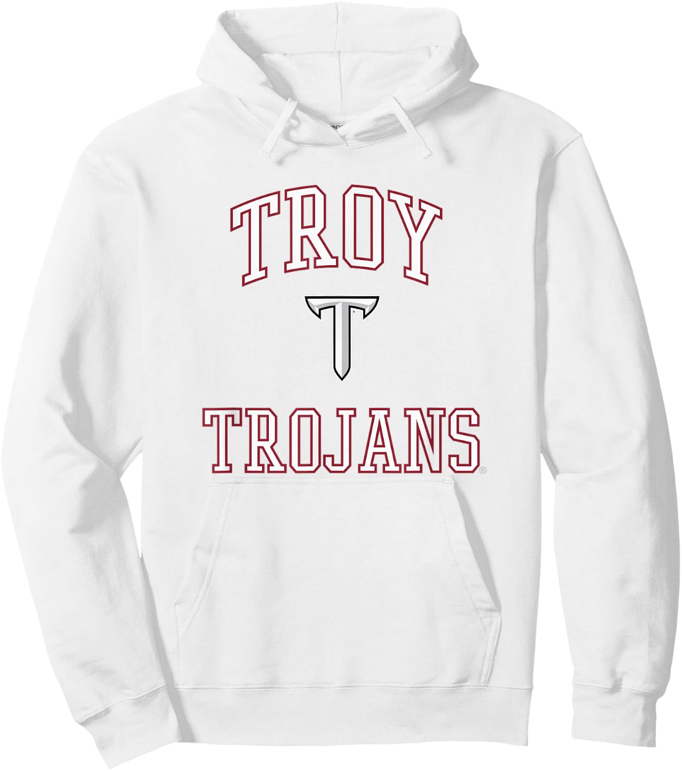 Troy Trojans Logo Gray Officially Licensed Hoodie - Hoodie | White