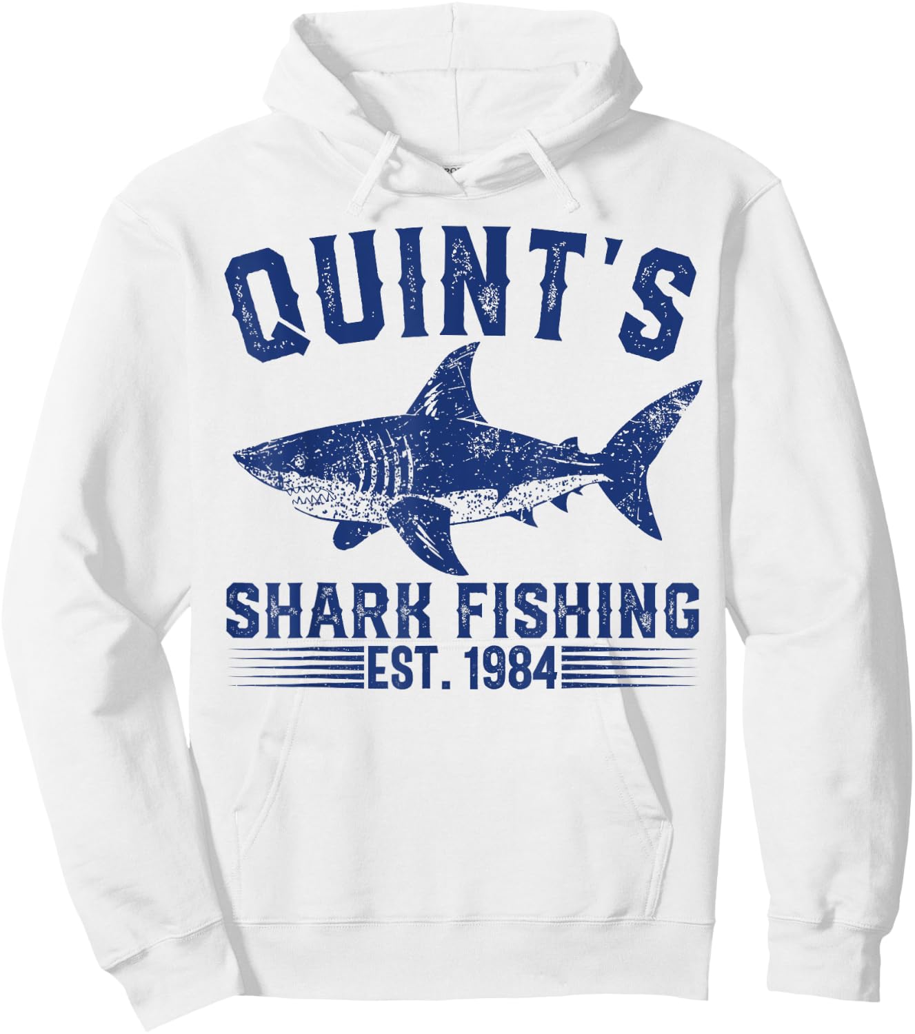 Vintage Quint's Shark Fishing 1984 Retro Fisher Birthday Hoodie - Hoodie | White
