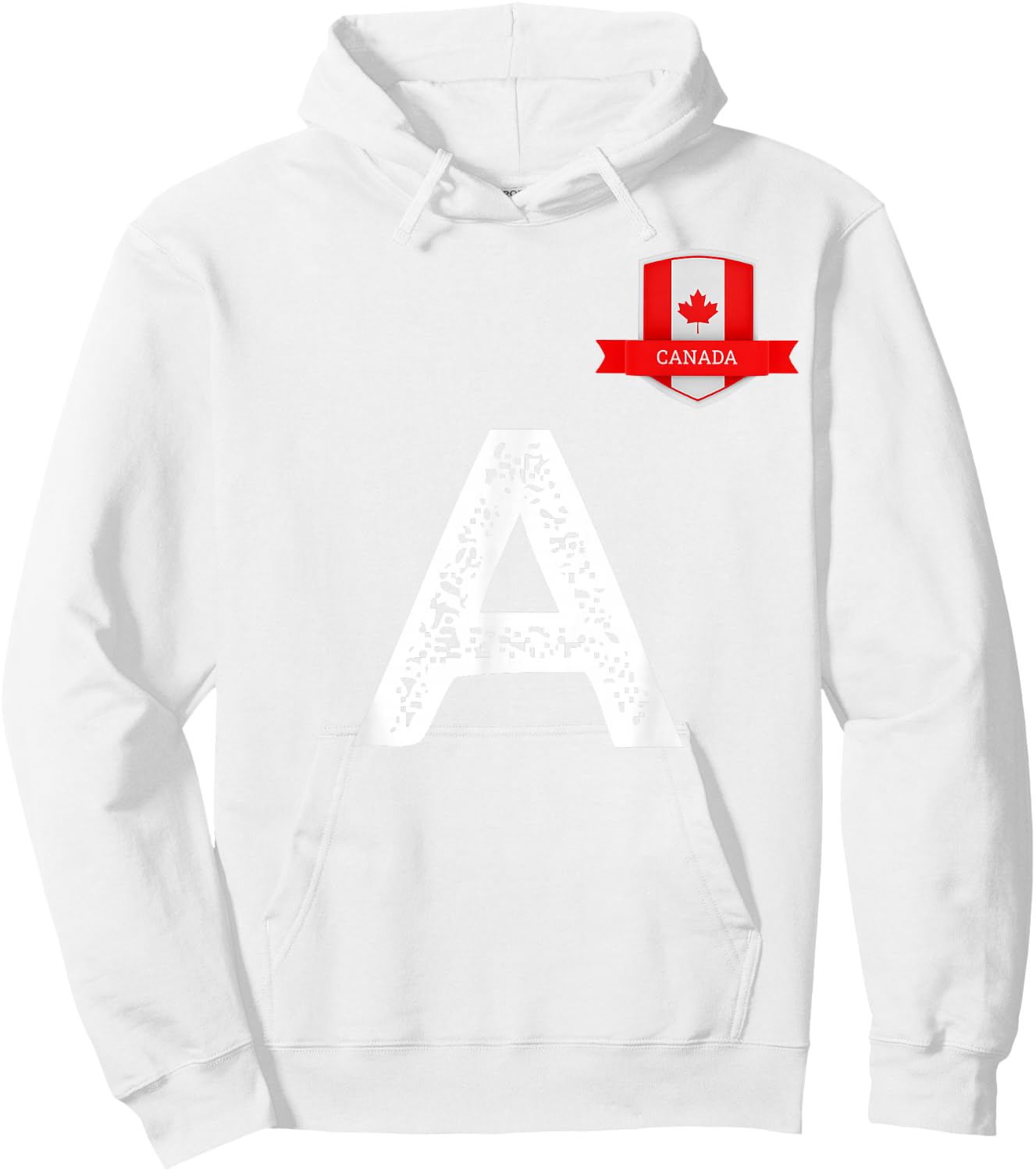 Canada Human-Flag Letter A Canadian Hoodie - Hoodie | White