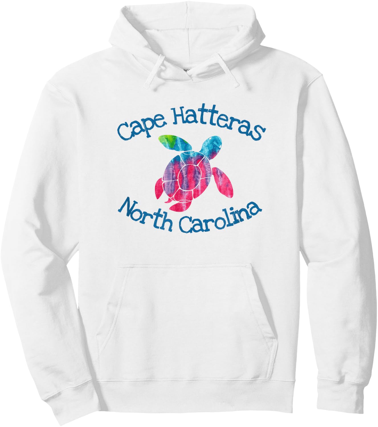 Cape Hatteras Coastal Wildlife Watercolor Loggerhead Turtle Hoodie - Hoodie | White