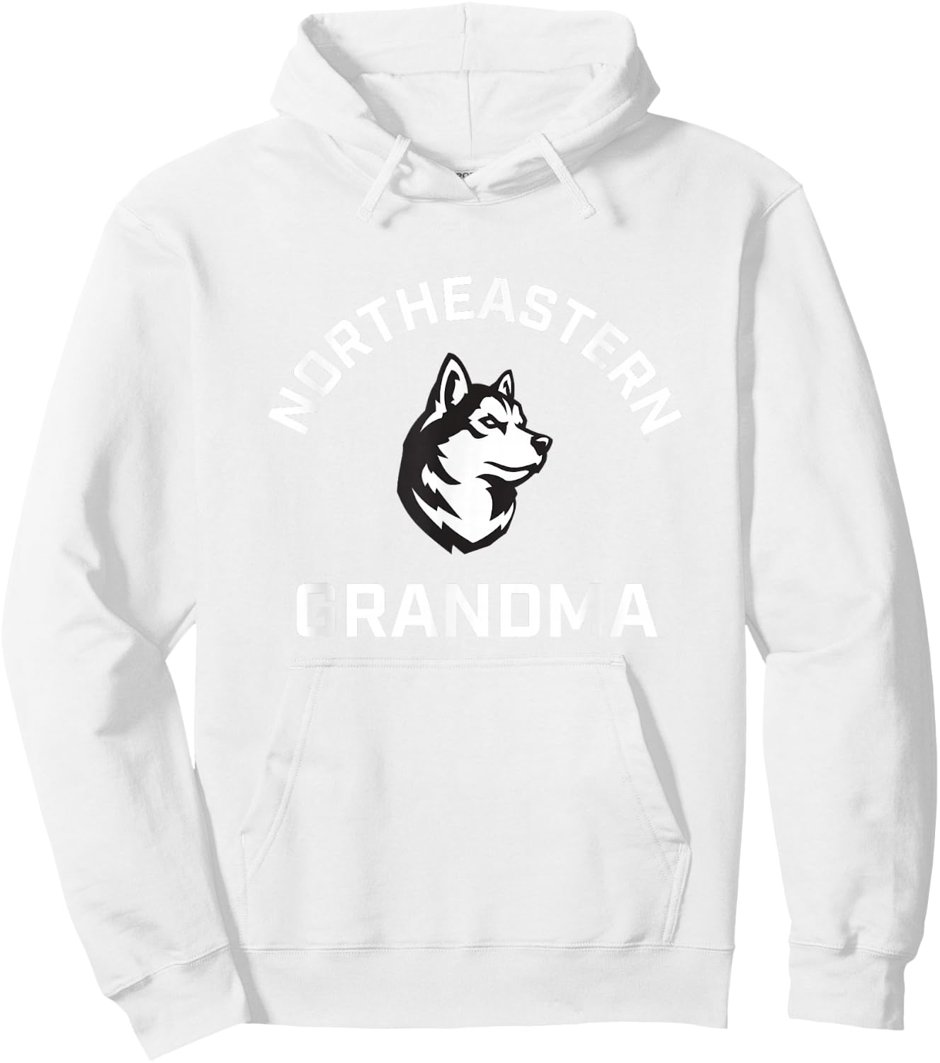 Campus Lab Northeastern University NEU Huskies Arched Grandma - Red, -Adult, Short Sleeve, X-Small Hoodie - Hoodie | White