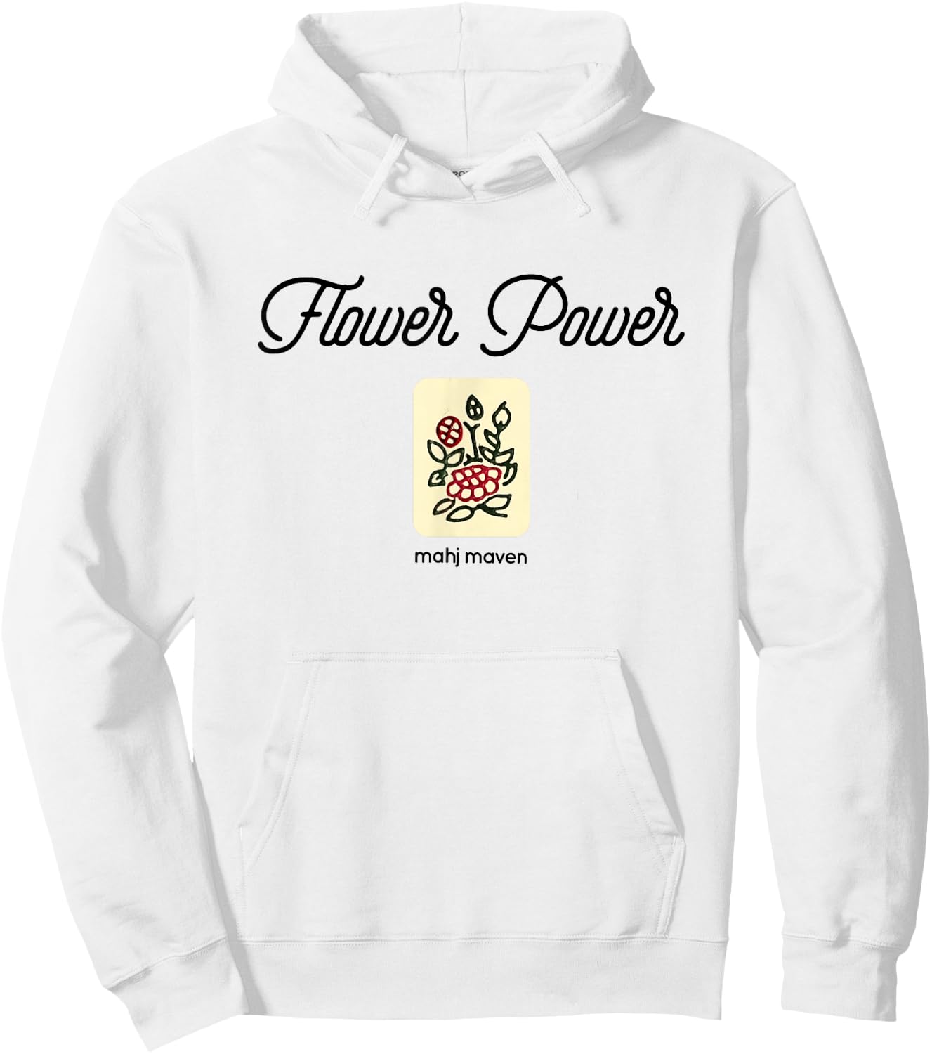Flower Power Mah Jong Hoodie - Hoodie | White