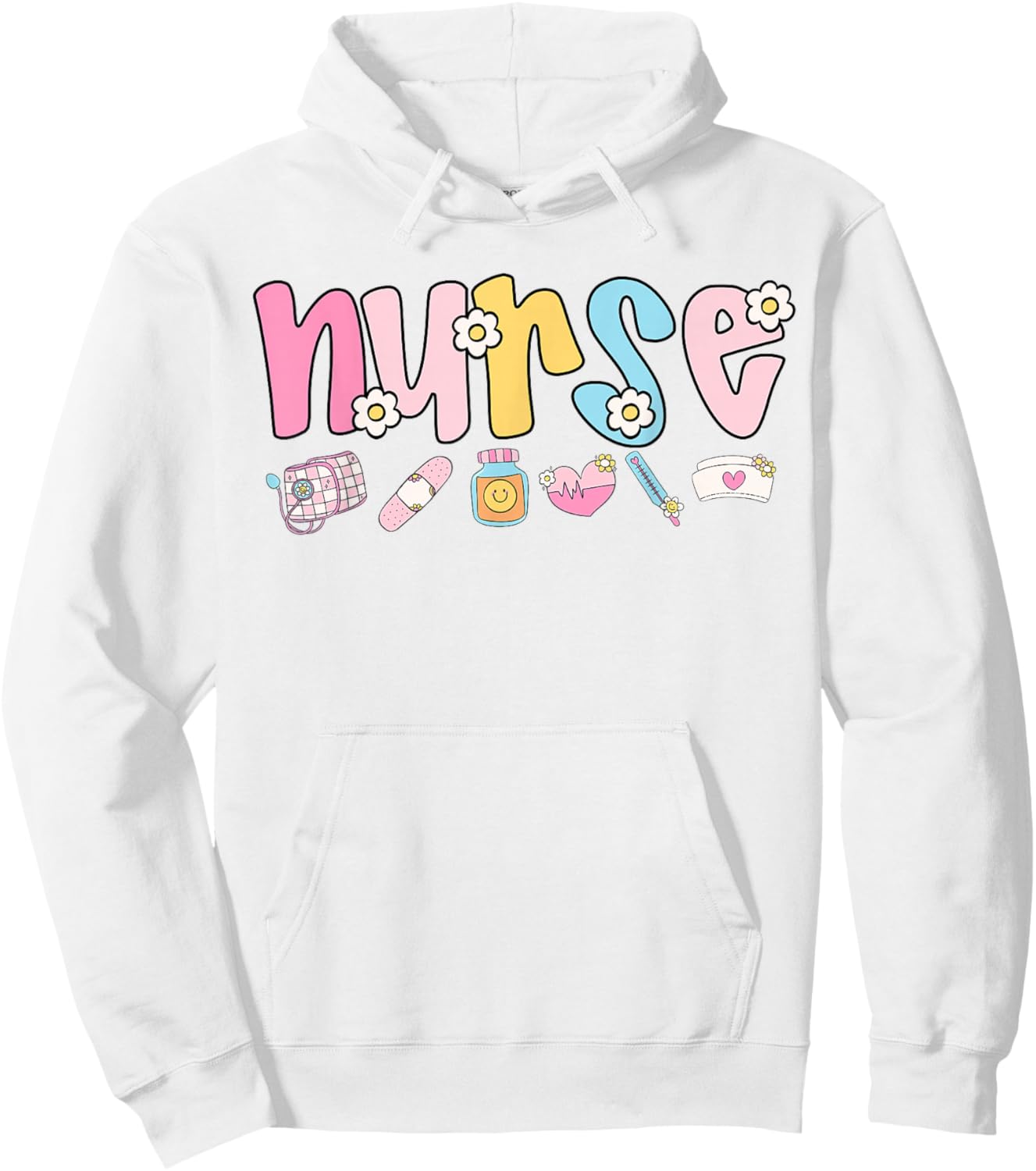 Cute Nurse Retro Nurses RN LPN Women School Life Work Scrub Hoodie - Hoodie | White