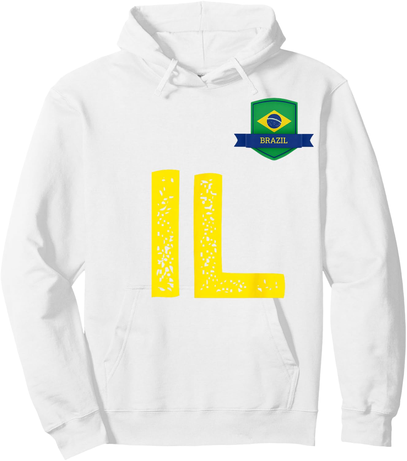 Brazil Human Flag Letter I and Letter L Brazil Hoodie - Hoodie | White