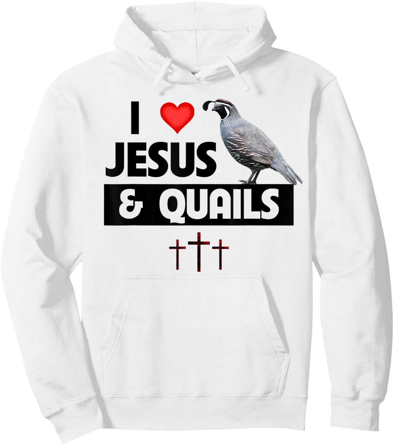 I Love Jesus and Quails Bird Watcher Christian Hunting Hoodie - Hoodie | White