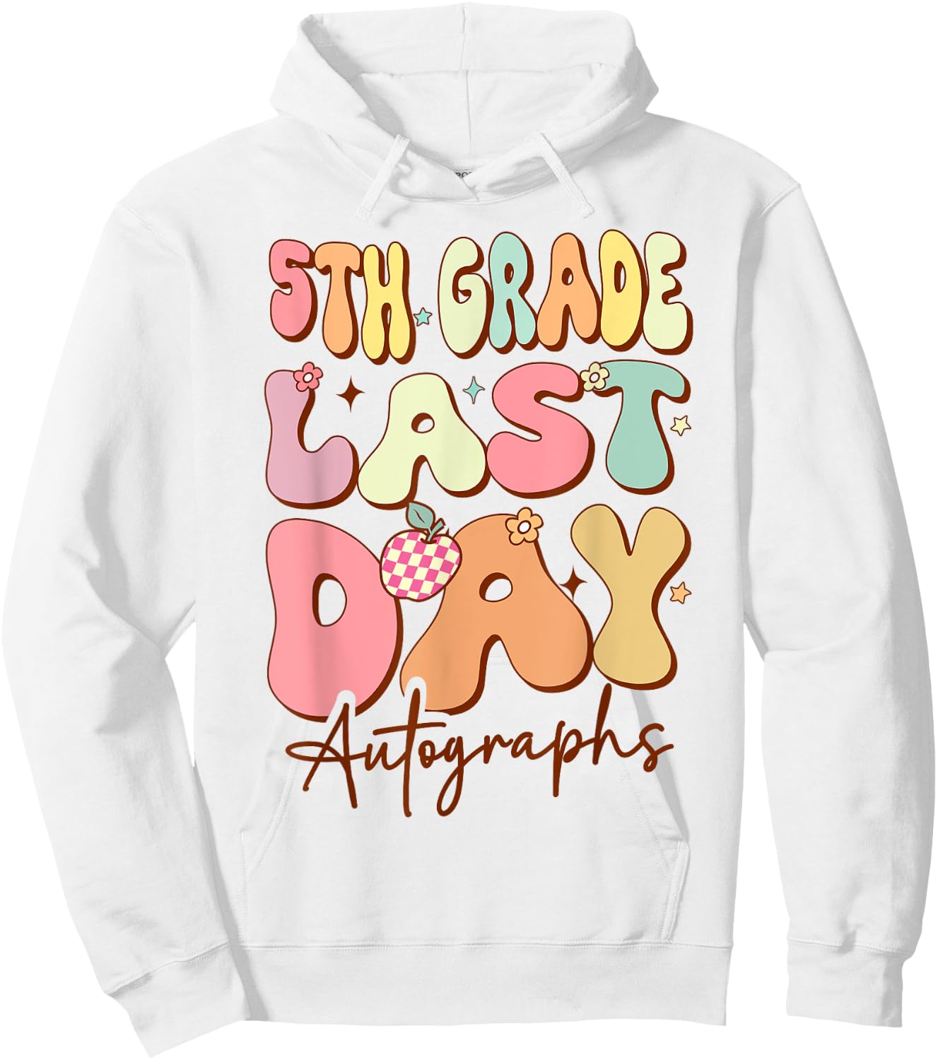 Last Day of School Autograph 5th Grade Graduation Boys Girls Hoodie - Hoodie | White