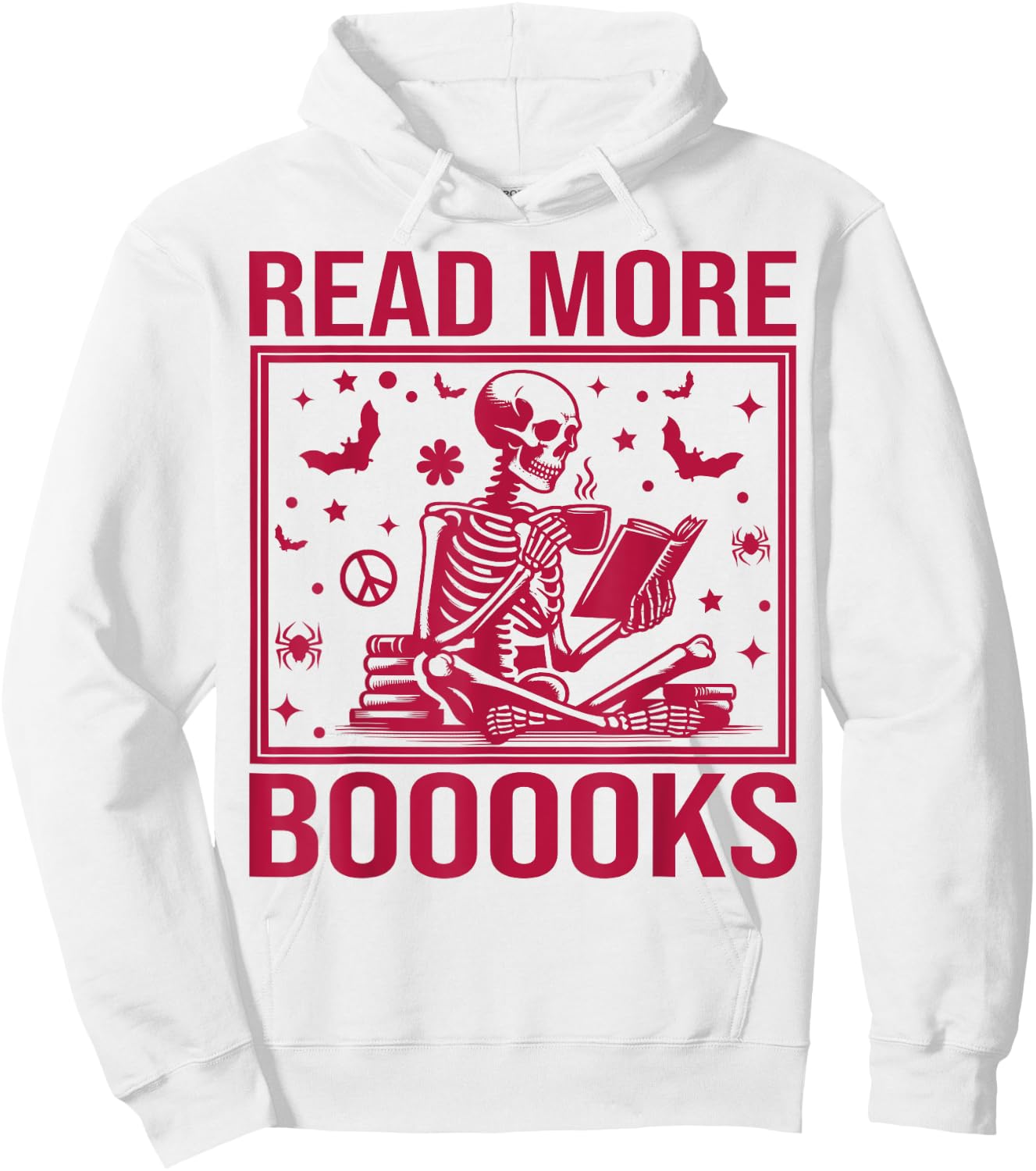 Cute Booooks Ghost Read More Books Funny Teacher Halloween Hoodie - Hoodie | White