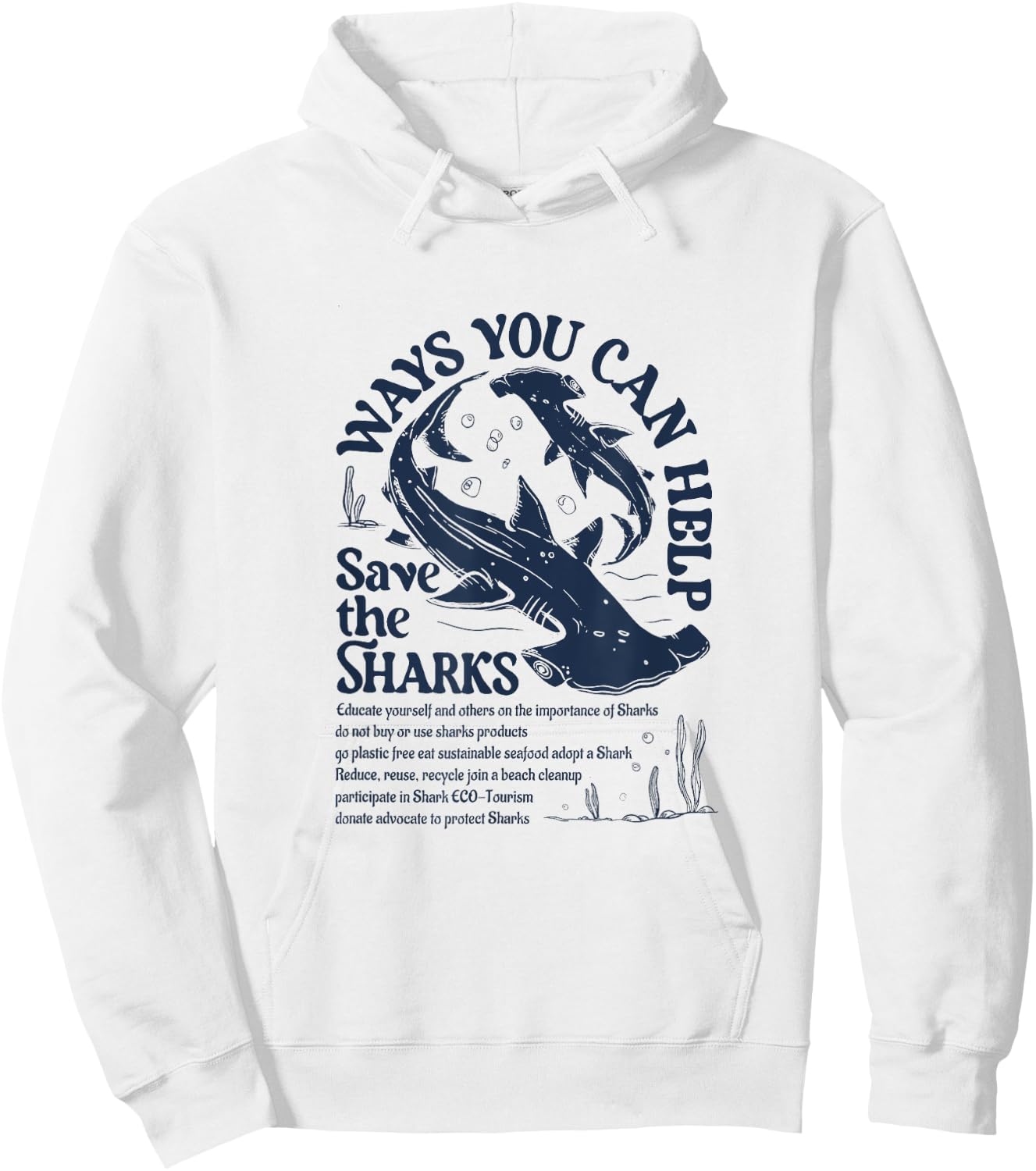 Save the Sharks Shark Lovers Protection Species Protection Hoodie - Hoodie | White