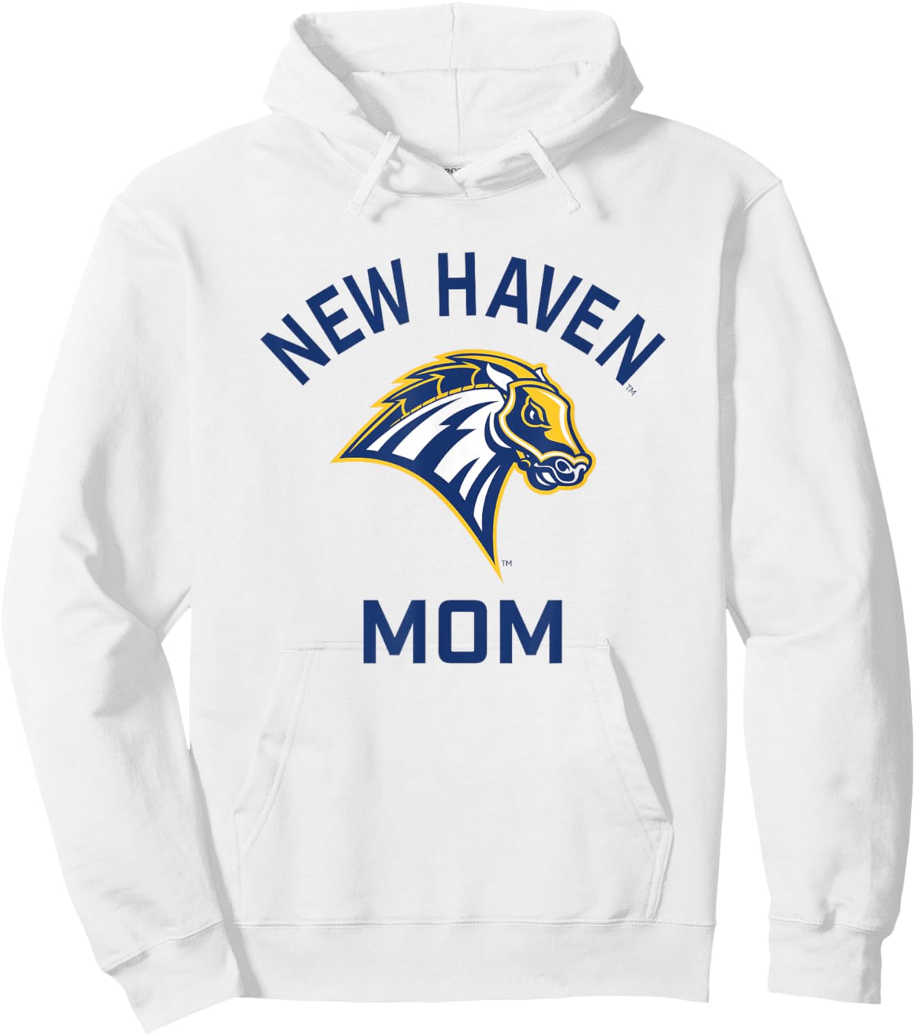 University of New Haven UNH Chargers Arched Mom Hoodie - Hoodie | White