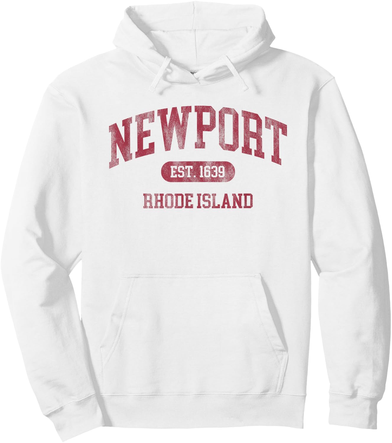 Vintage Newport Rhode Island Established 1639 Retro Souvenir Hoodie - Hoodie | White