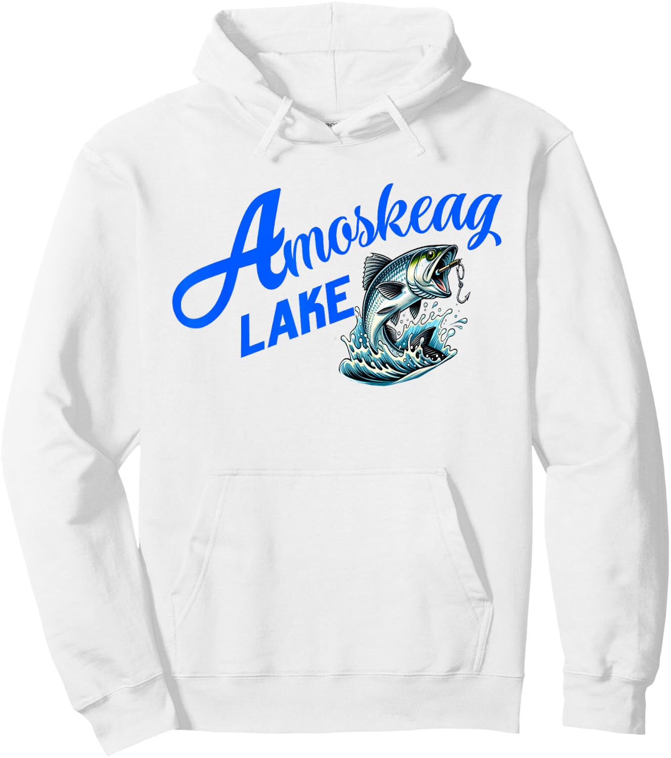 Amoskeag Lake Funny Fishing Hoodie - Hoodie | White