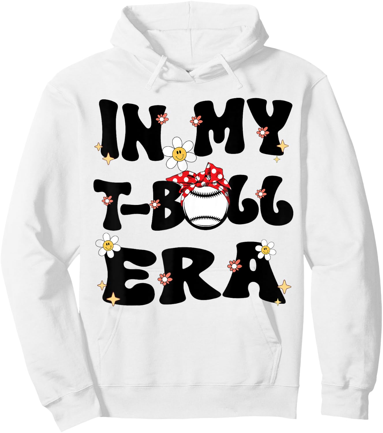In My Tball Era Retro Groovy T ball ball Kids Girl Boy Hoodie - Hoodie | White