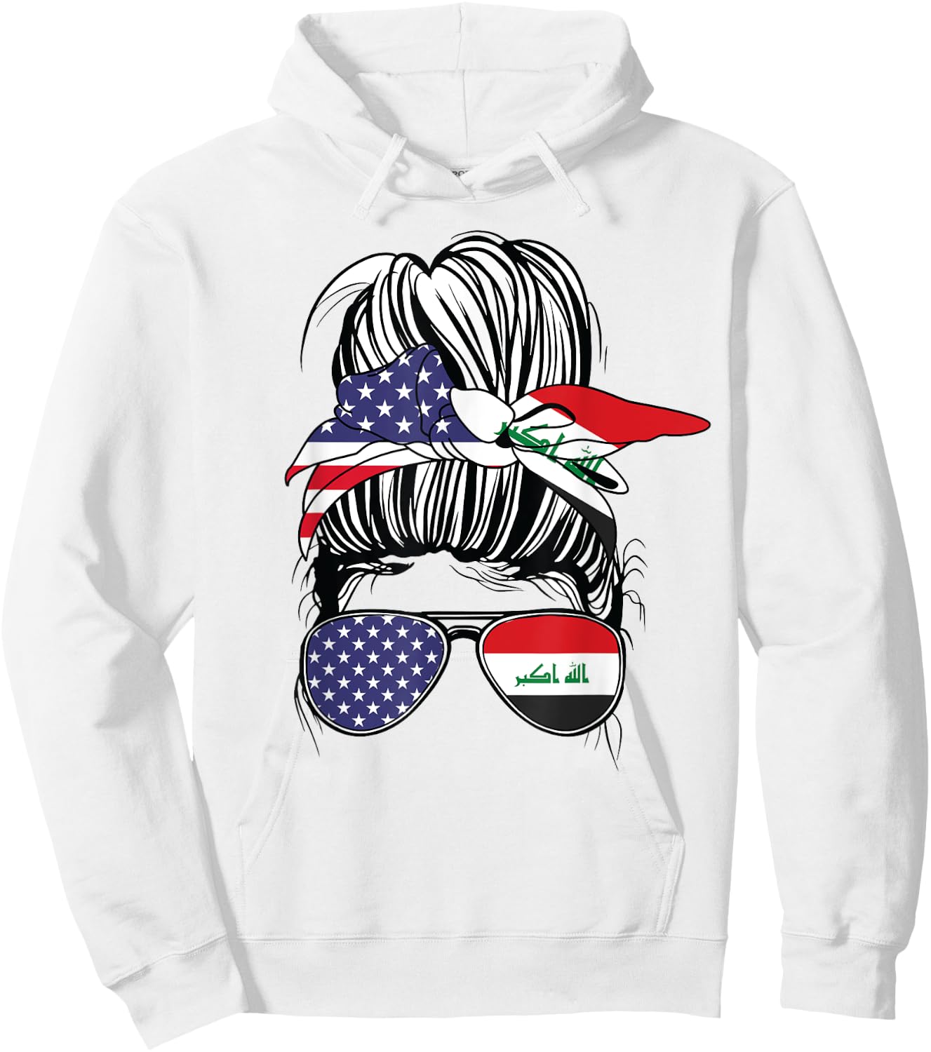 Iraqi American Heritage Iraqi Women USA Girl Iraq Hoodie - Hoodie | White