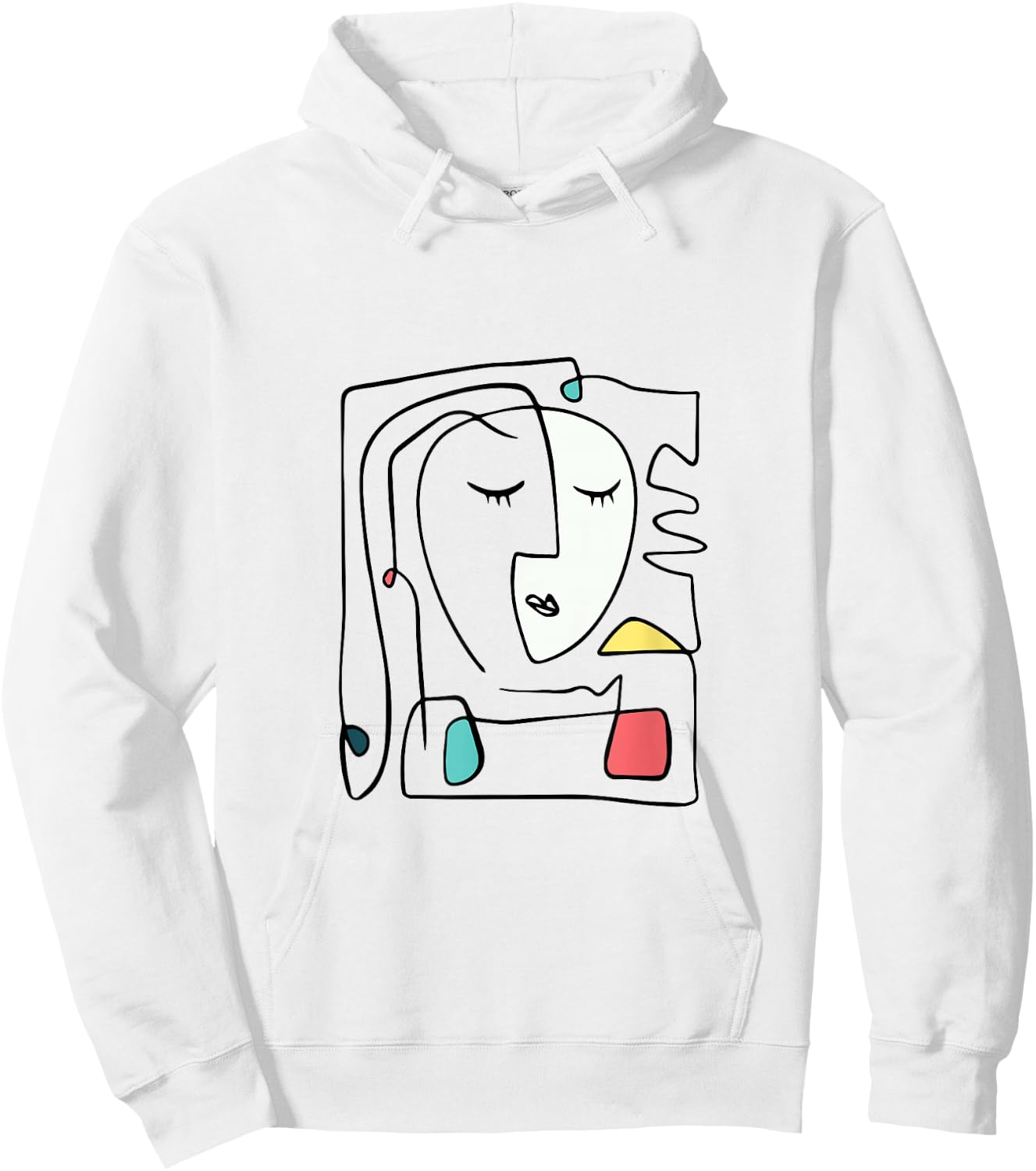 Artsy Minimalist Graphic Art Hoodie - Hoodie | White