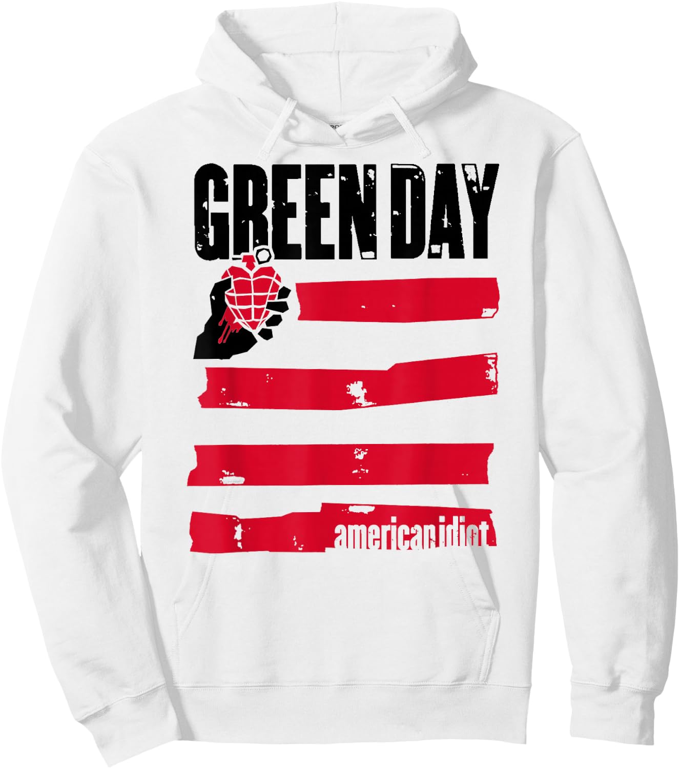 Green Day Idiot Flag Hoodie - Hoodie | White